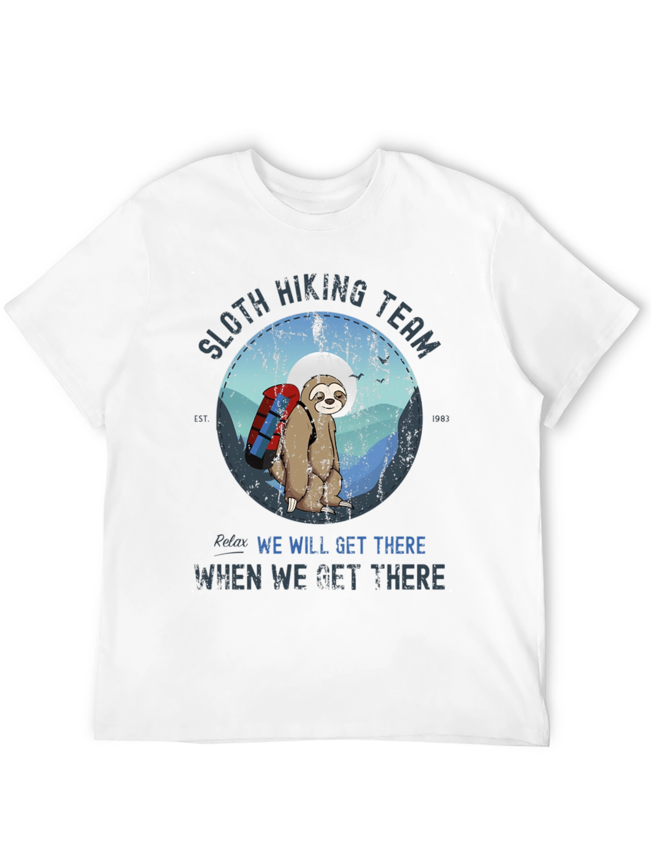 Sloth Hiking Team T-Shirt - Relaxed Hiking Apparel
