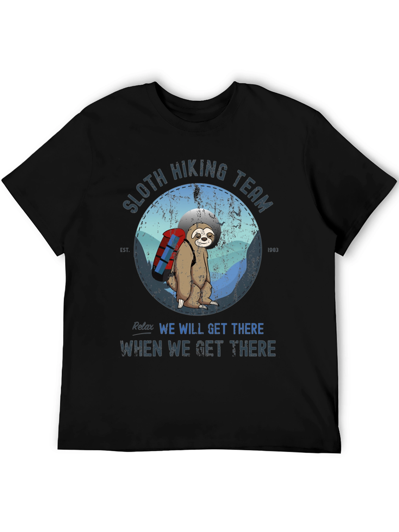 Sloth Hiking Team T-Shirt - Relaxed Hiking Apparel
