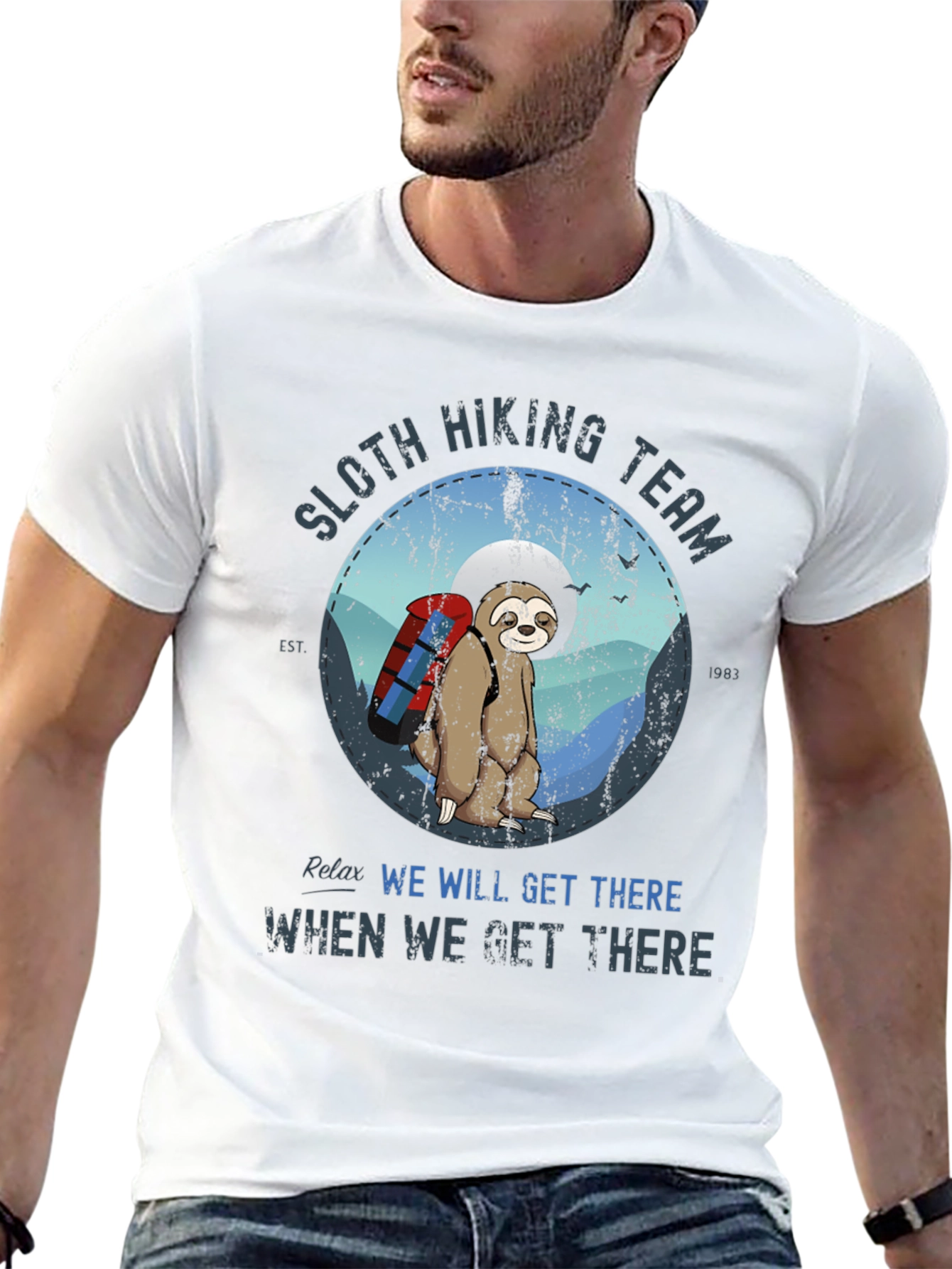 Sloth Hiking Team T-Shirt - Relaxed Hiking Apparel