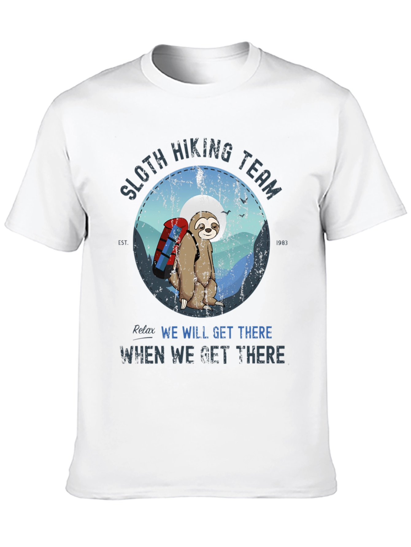 Sloth Hiking Team T-Shirt - Relaxed Hiking Apparel