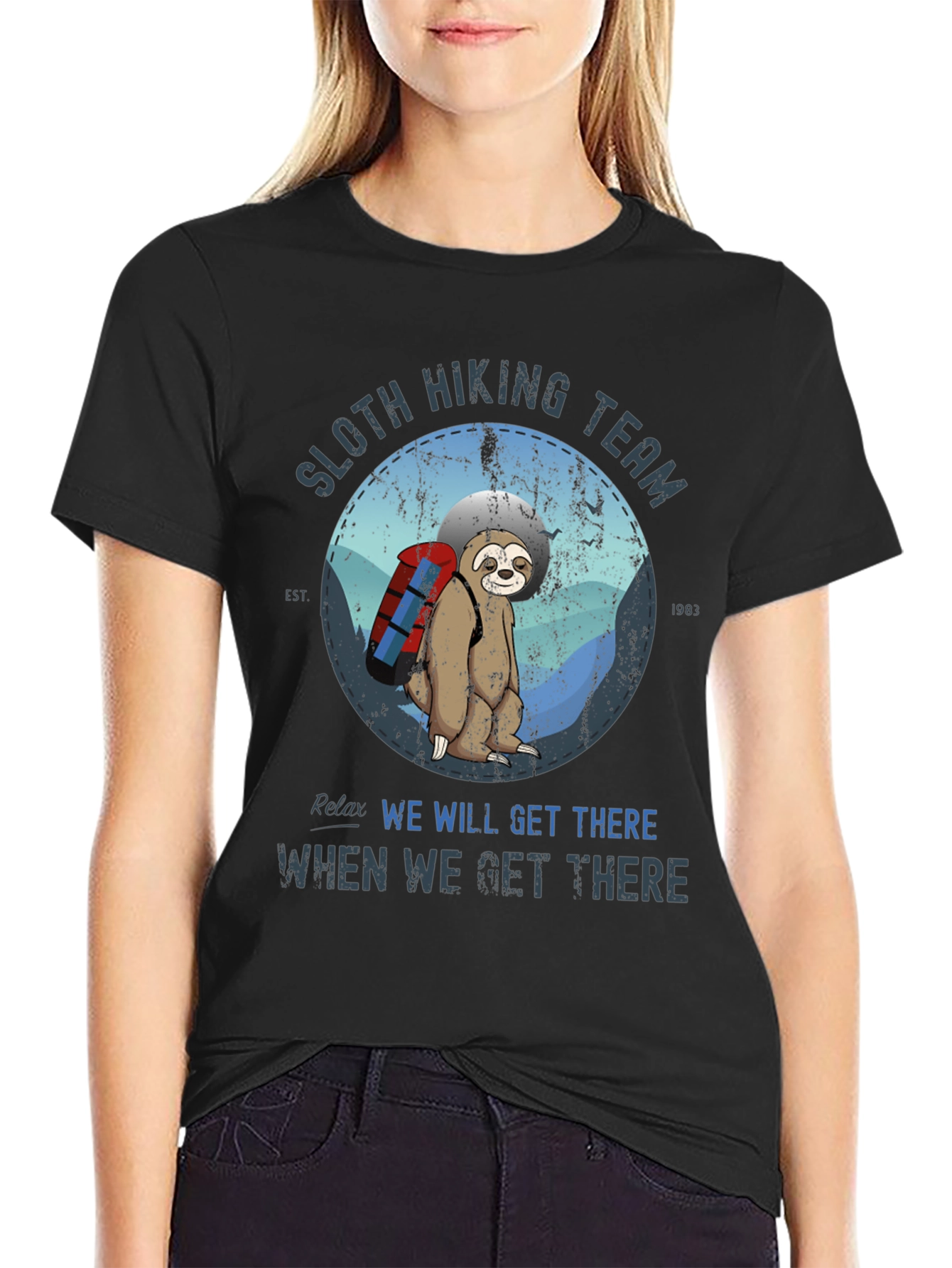 Sloth Hiking Team T-Shirt - Relaxed Hiking Apparel