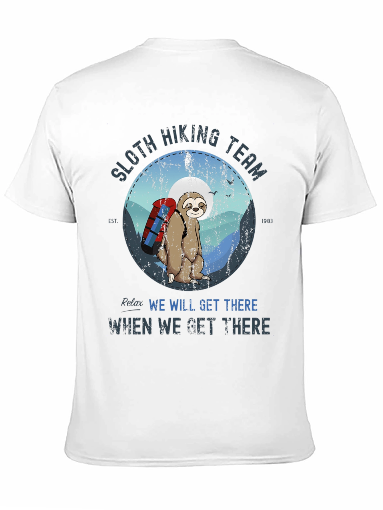 Sloth Hiking Team T-Shirt - Relaxed Hiking Apparel