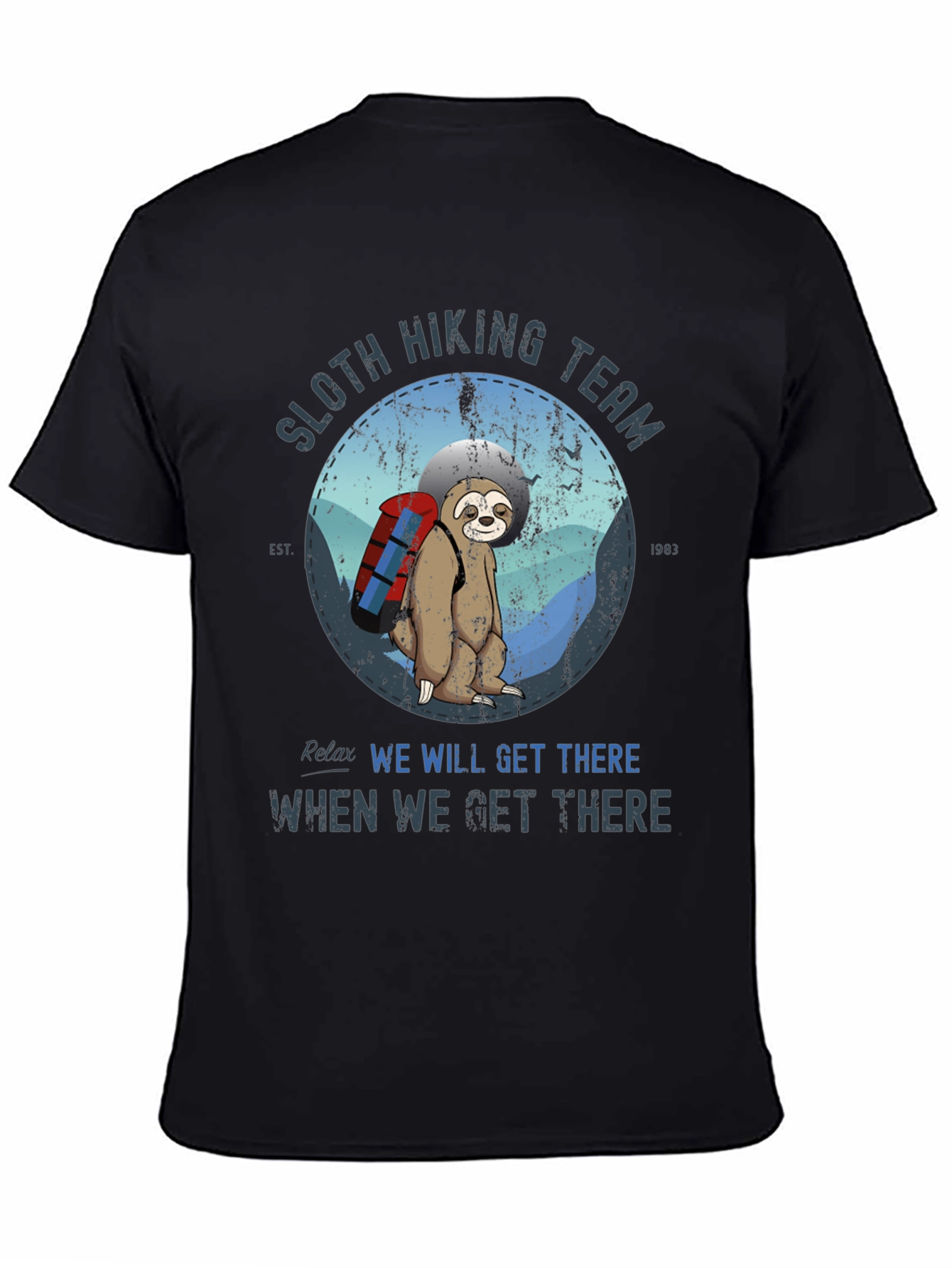 Sloth Hiking Team T-Shirt - Relaxed Hiking Apparel