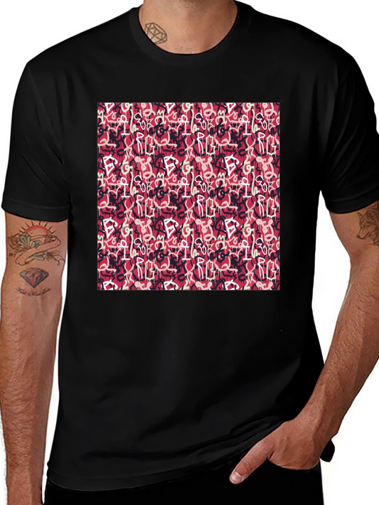 Abstract Graffiti Print Black T-Shirt
