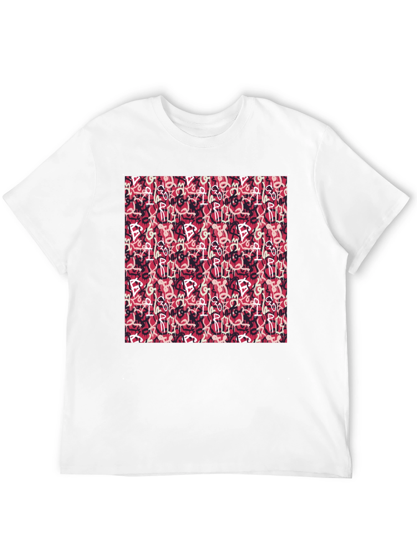 Abstract Graffiti Print Black T-Shirt