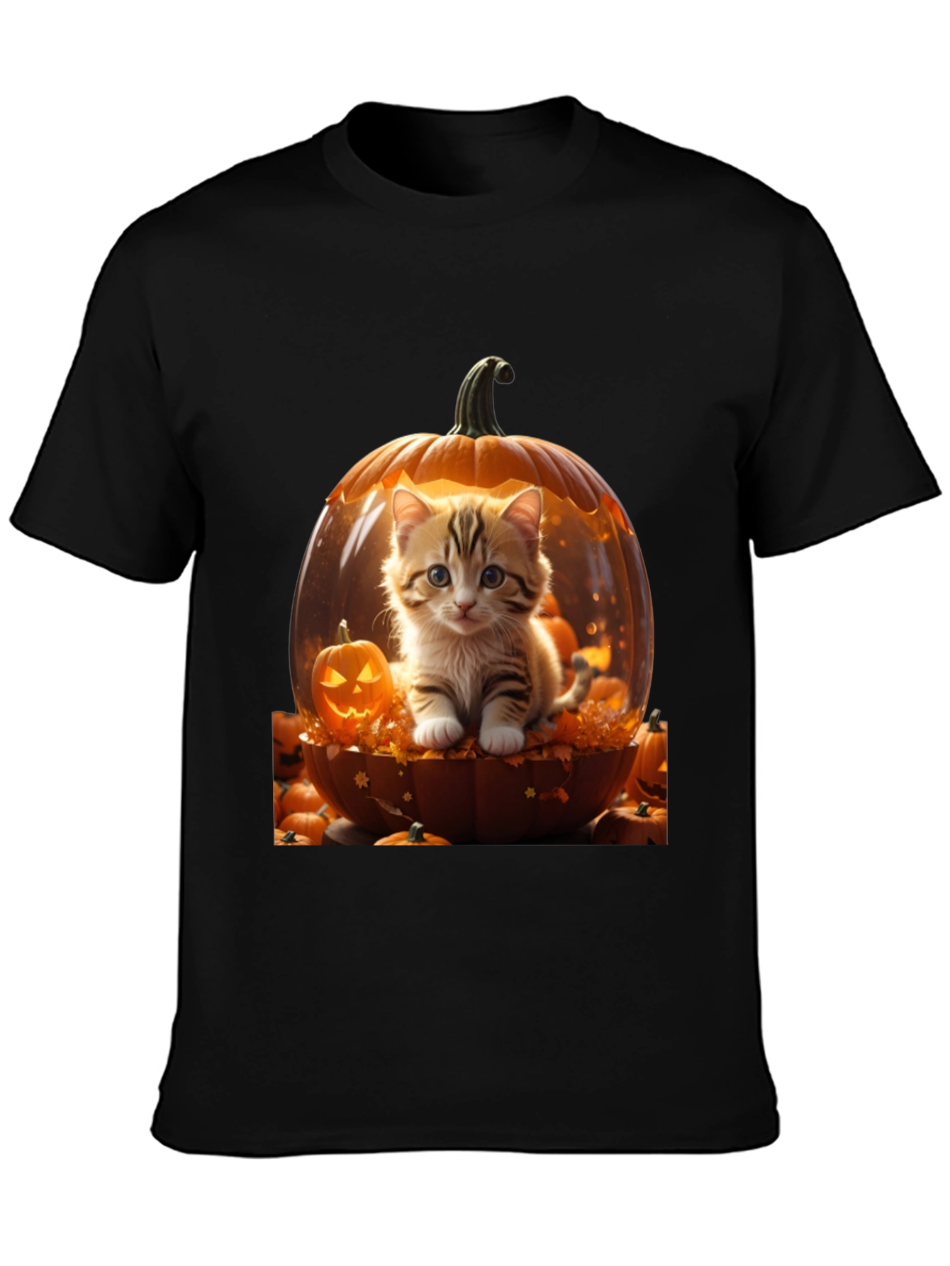 Halloween Kitten Pumpkin T-Shirt