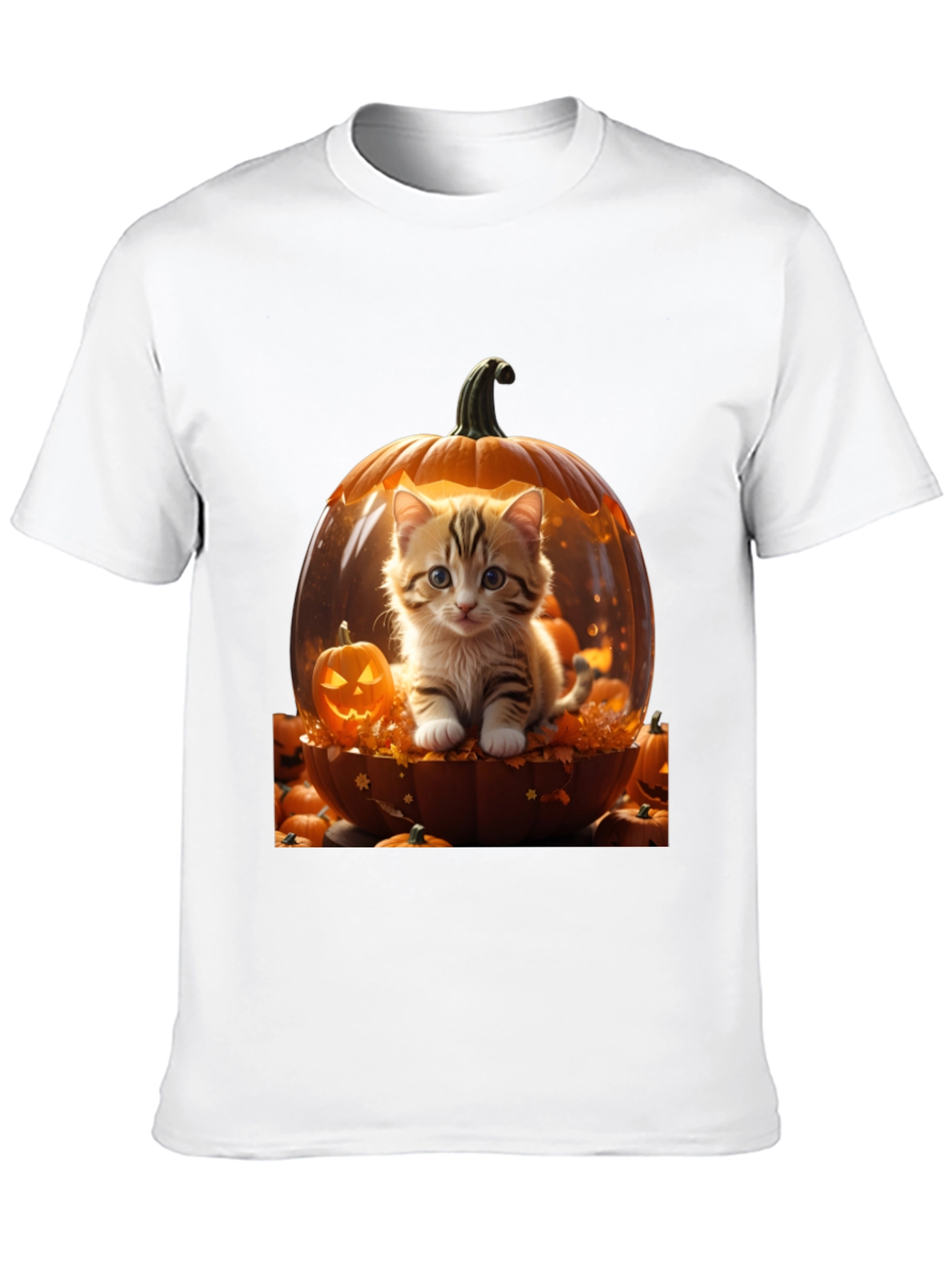 Halloween Kitten Pumpkin T-Shirt