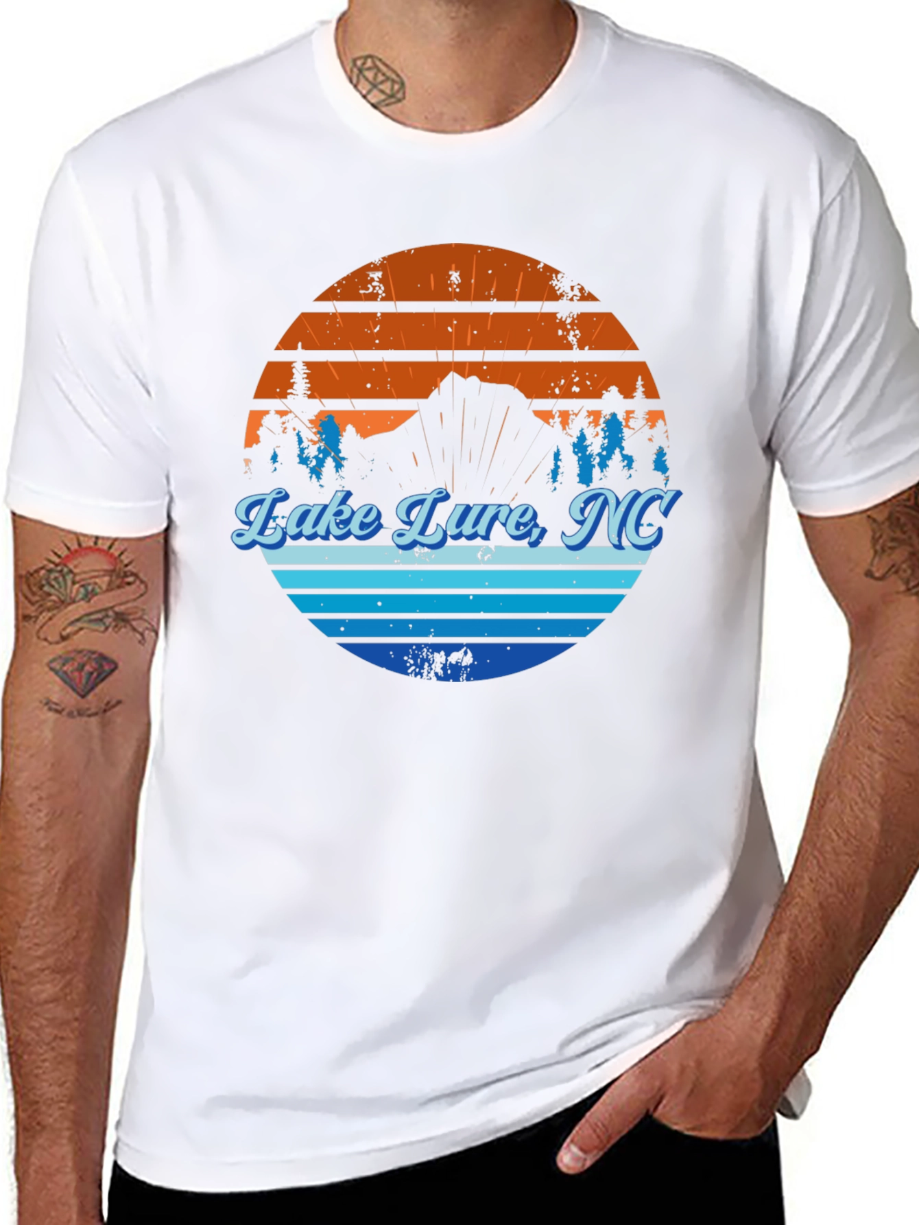 Lake Lure NC Graphic Tee - Mens Black T-Shirt