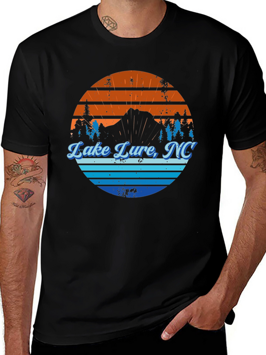 Lake Lure NC Graphic Tee - Mens Black T-Shirt