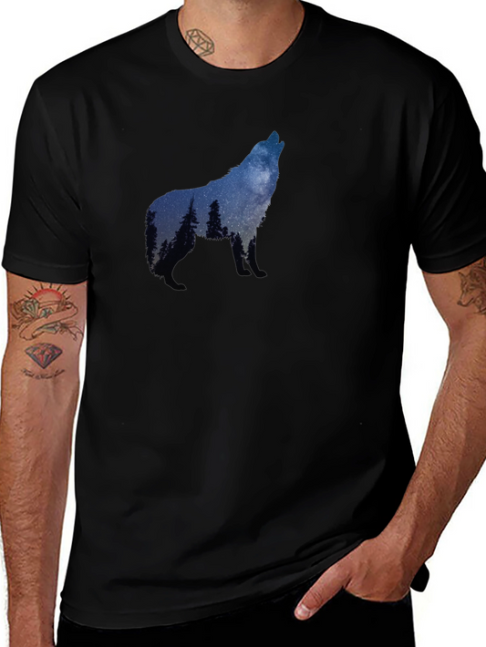 Wolf Howling Silhouette T-Shirt - Nature Graphic Tee