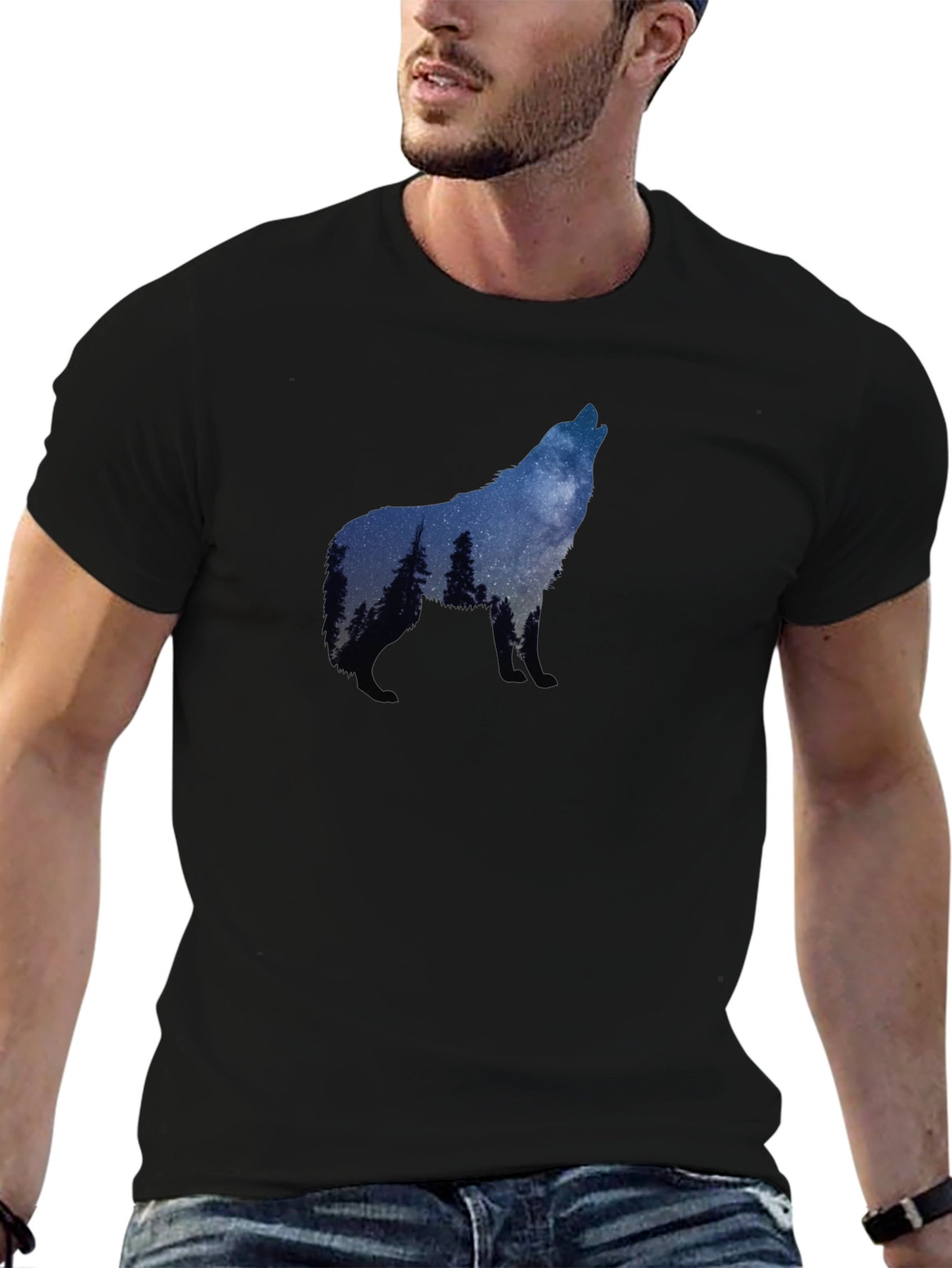 Wolf Howling Silhouette T-Shirt - Nature Graphic Tee