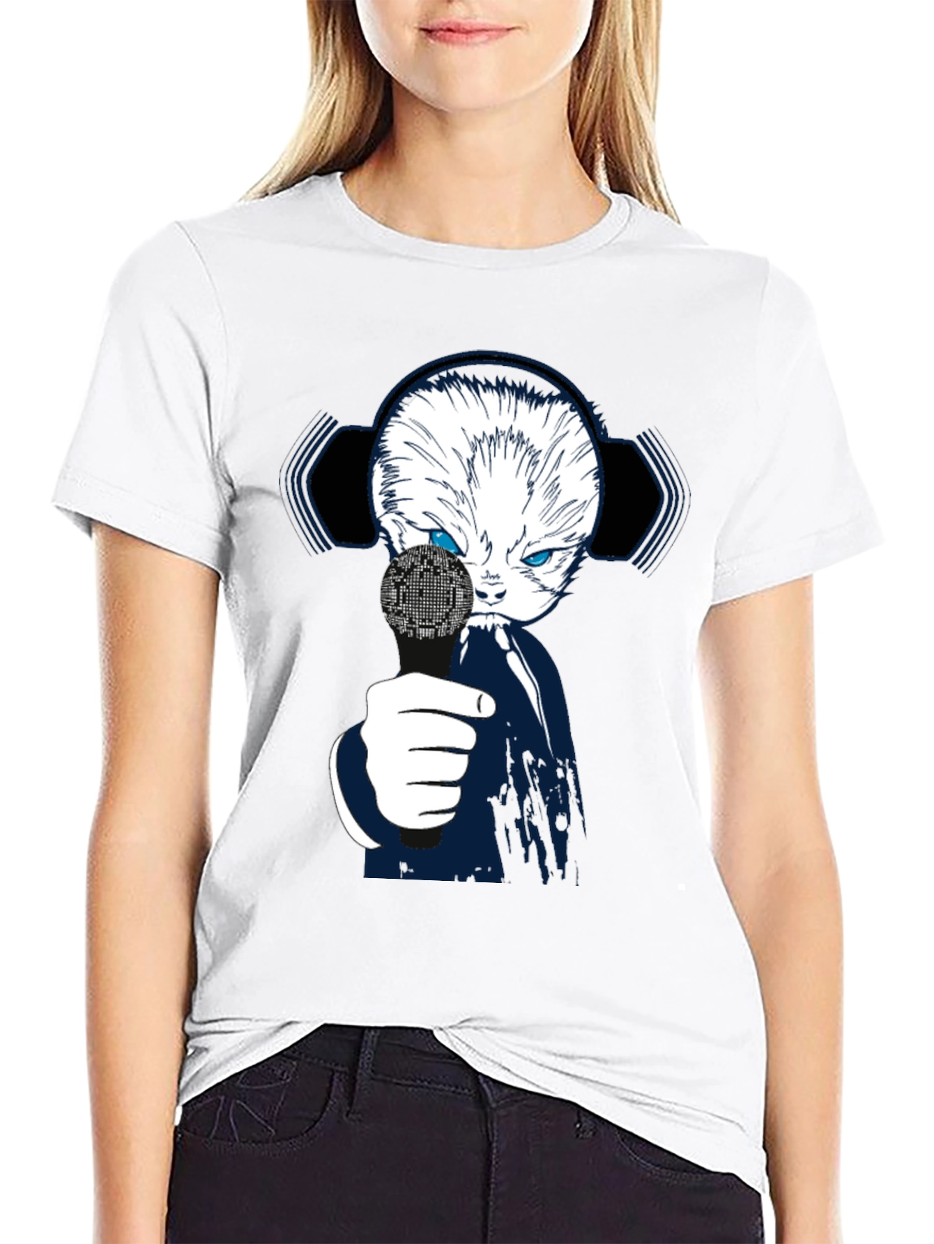 Tech Cat Graphic T-Shirt - Black