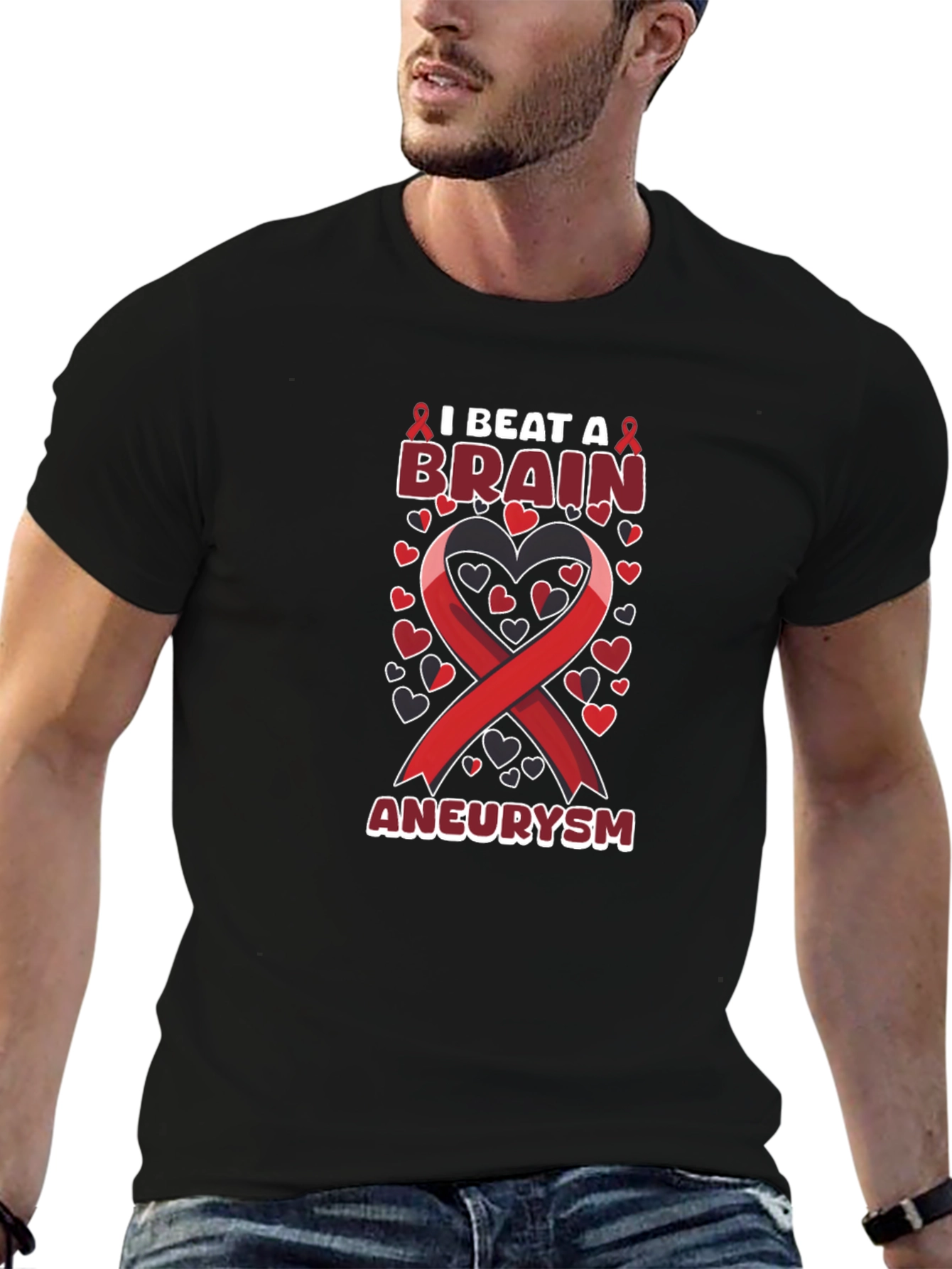 I Beat A Brain Aneurysm Ribbon T-Shirt
