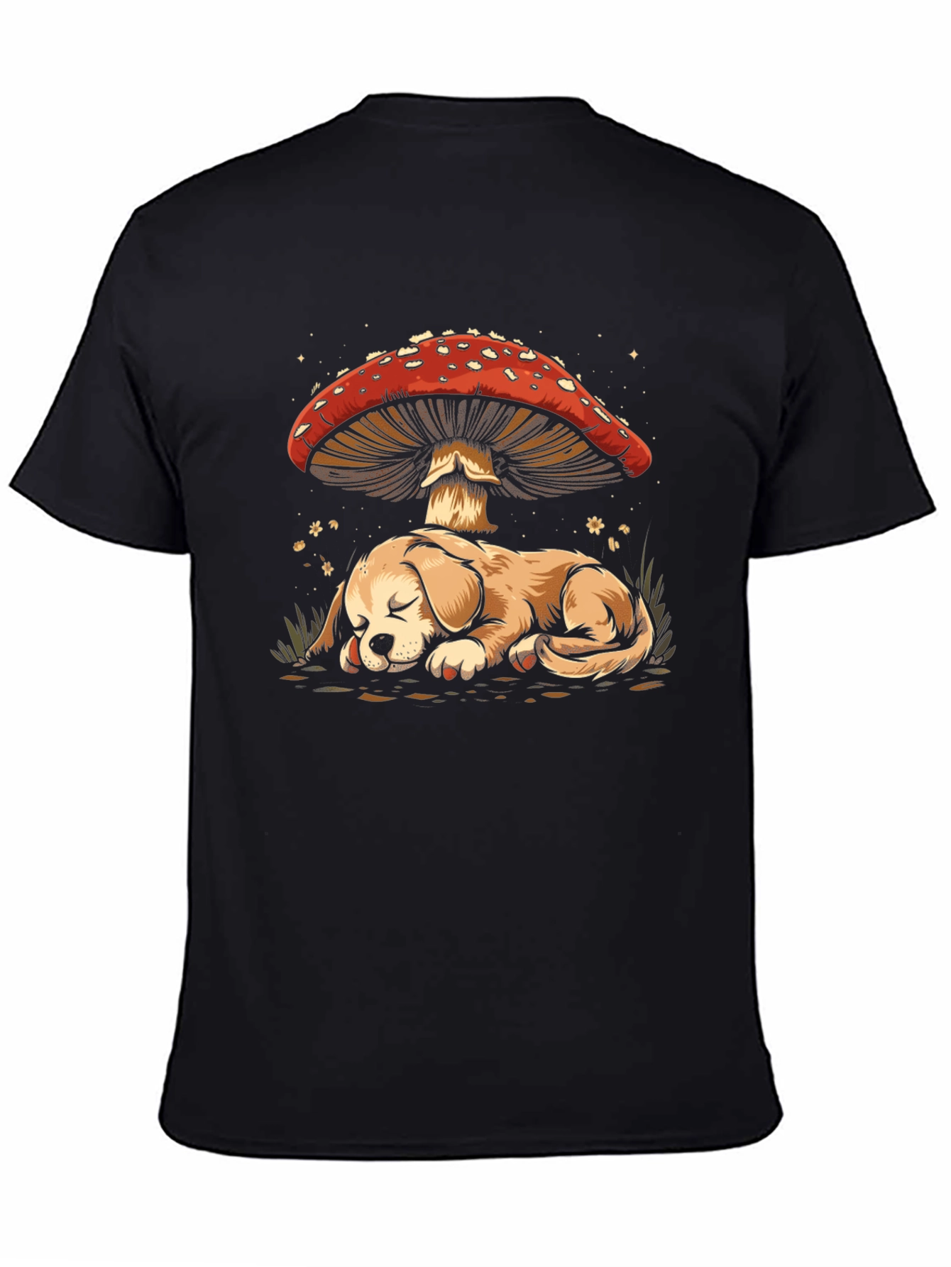 Dog Sleeping Under Mushroom T-Shirt
