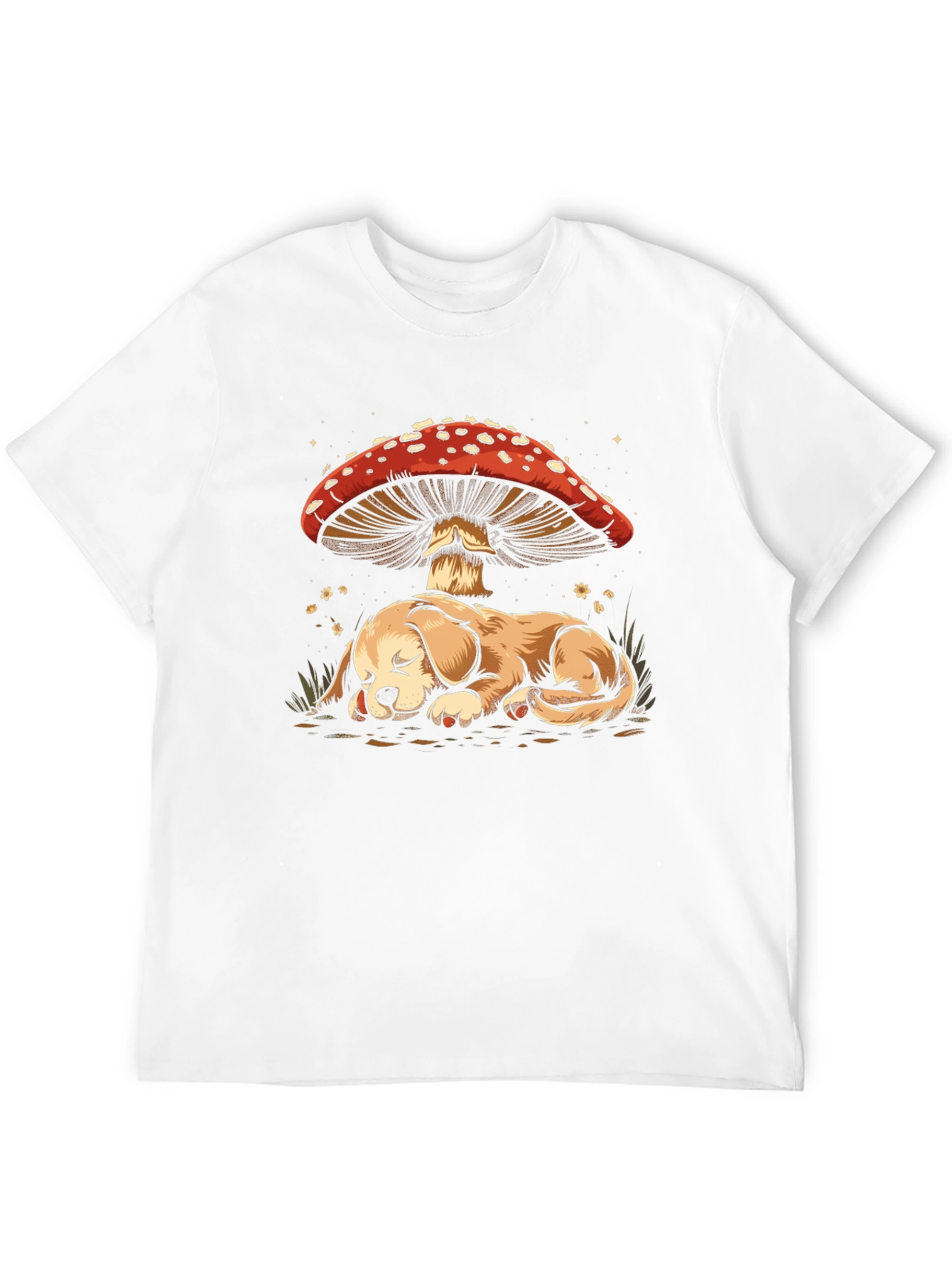 Dog Sleeping Under Mushroom T-Shirt