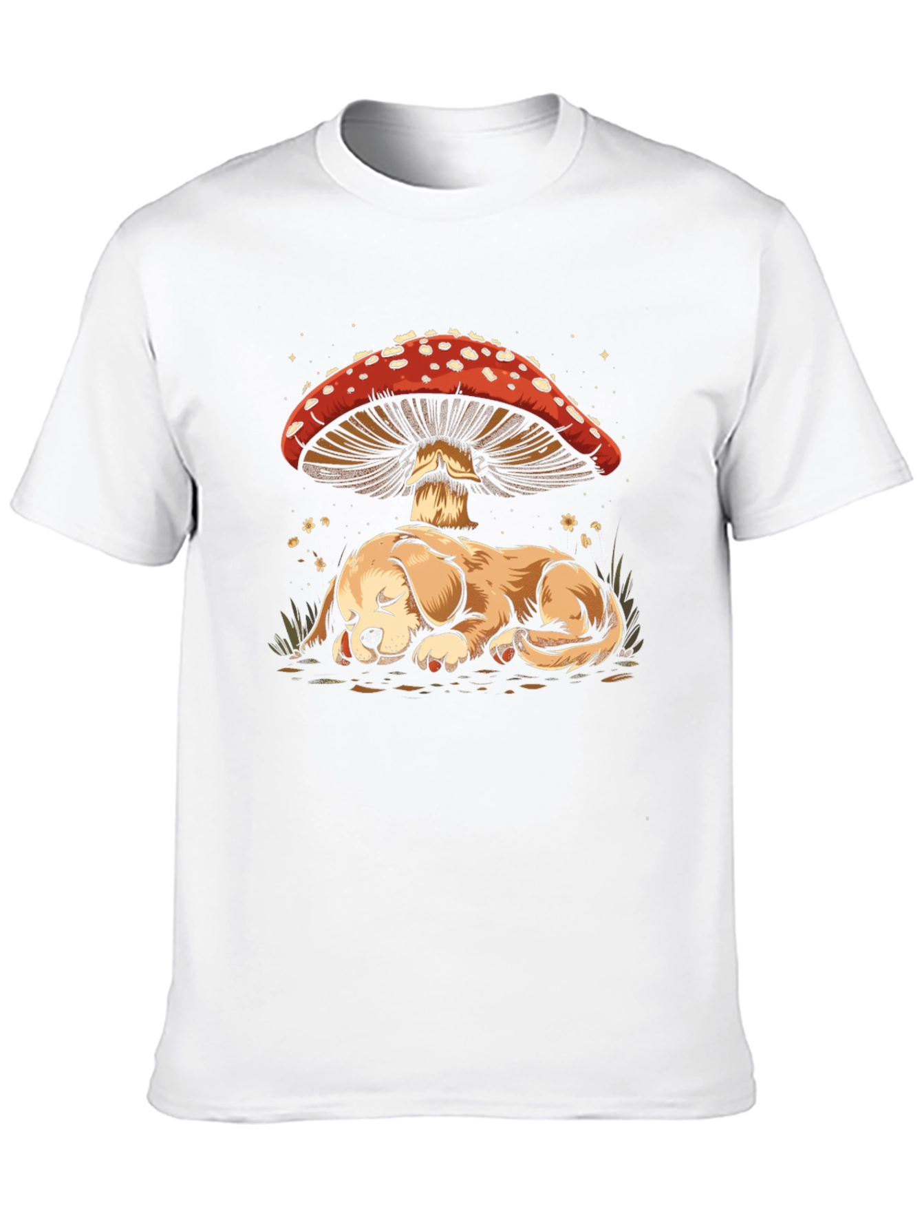 Dog Sleeping Under Mushroom T-Shirt