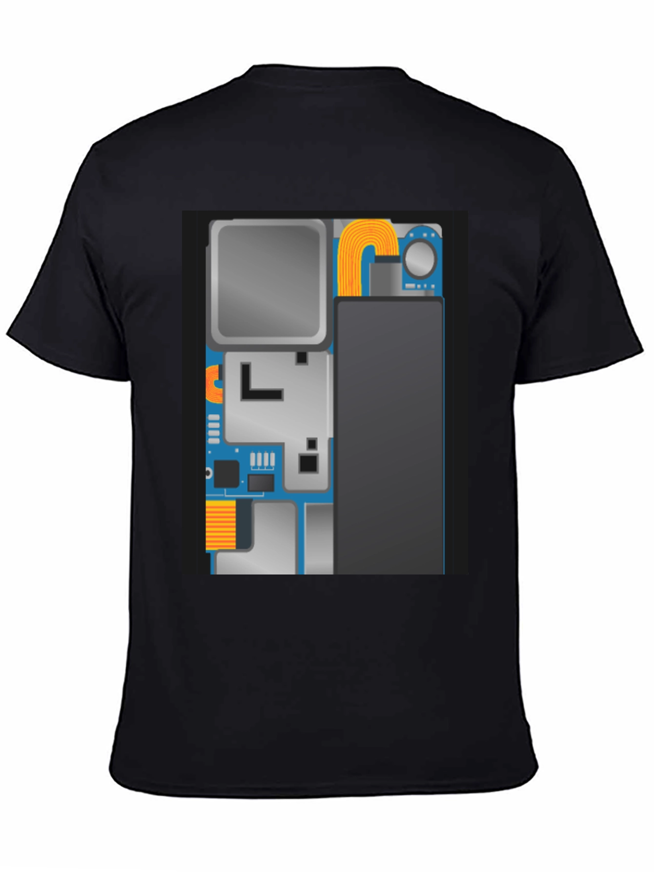 Tech Circuit Board Graphic Black T-Shirt