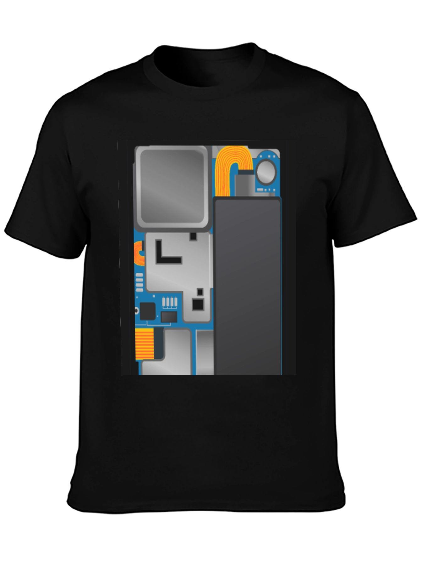 Tech Circuit Board Graphic Black T-Shirt