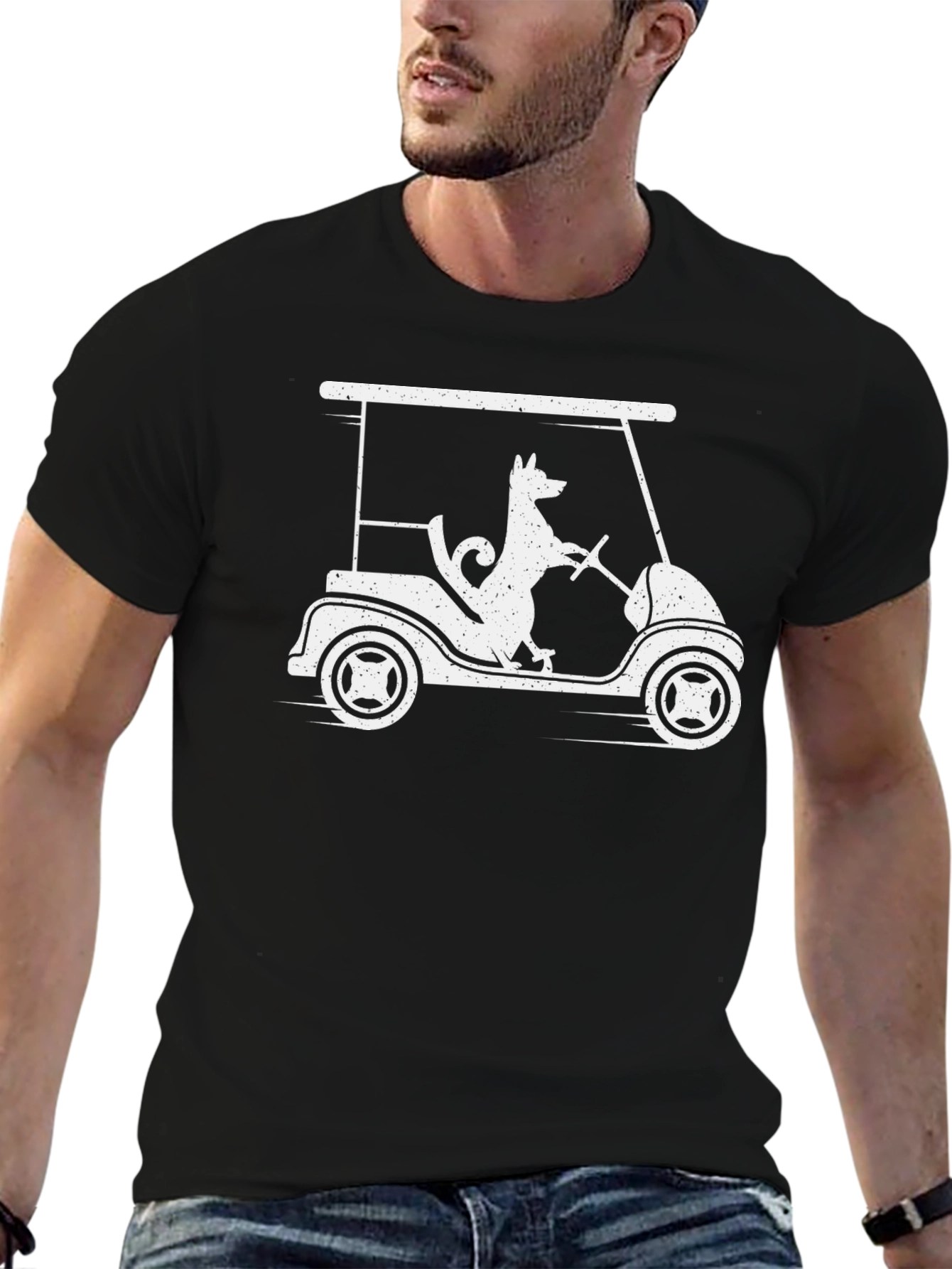 Dog Golf Cart T-Shirt - Humorous Graphic Tee