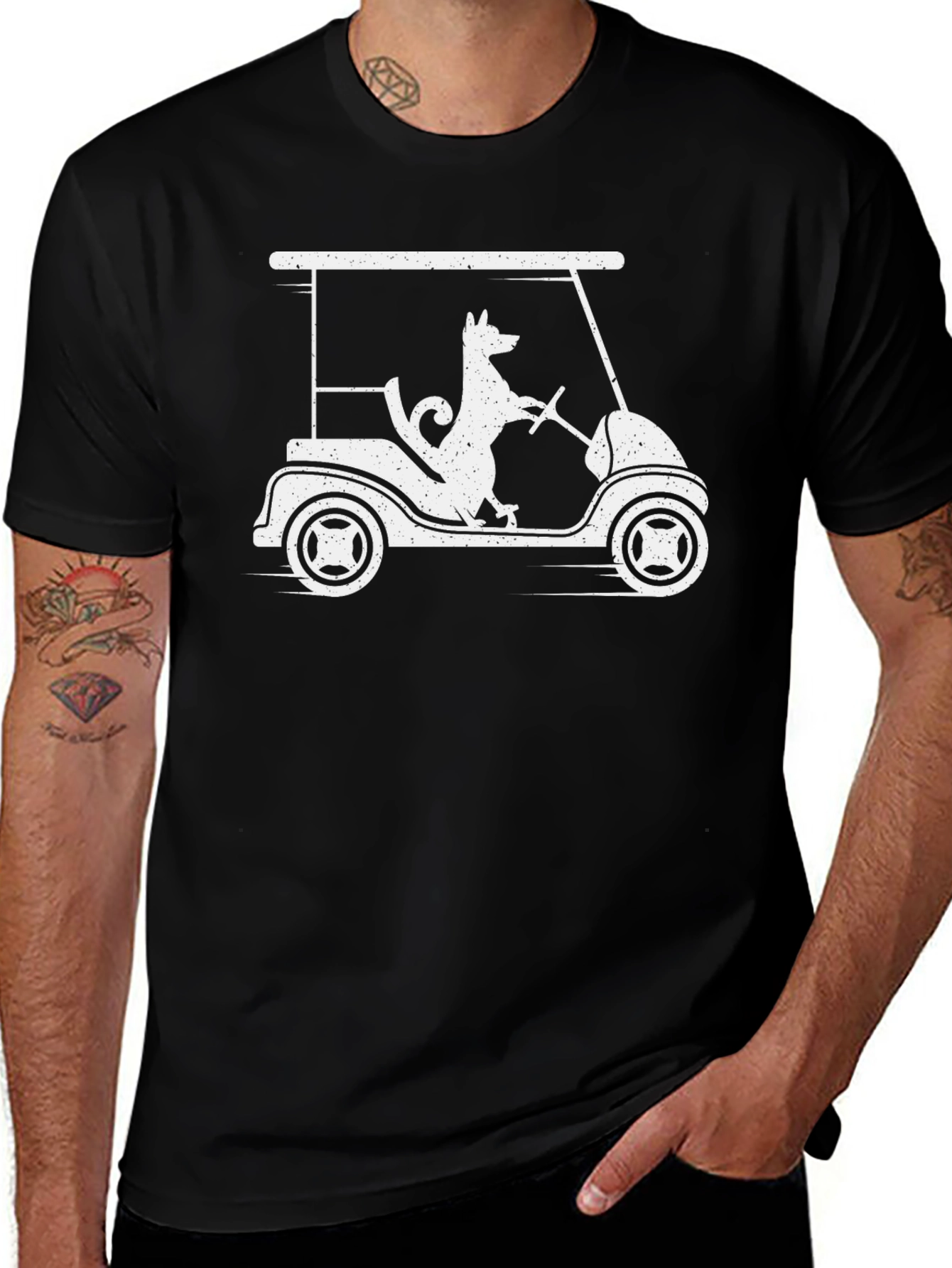 Dog Golf Cart T-Shirt - Humorous Graphic Tee