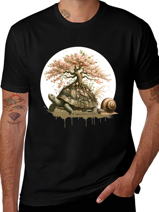 Turtle Bonsai Tree Graphic Tee - Unique Nature Design