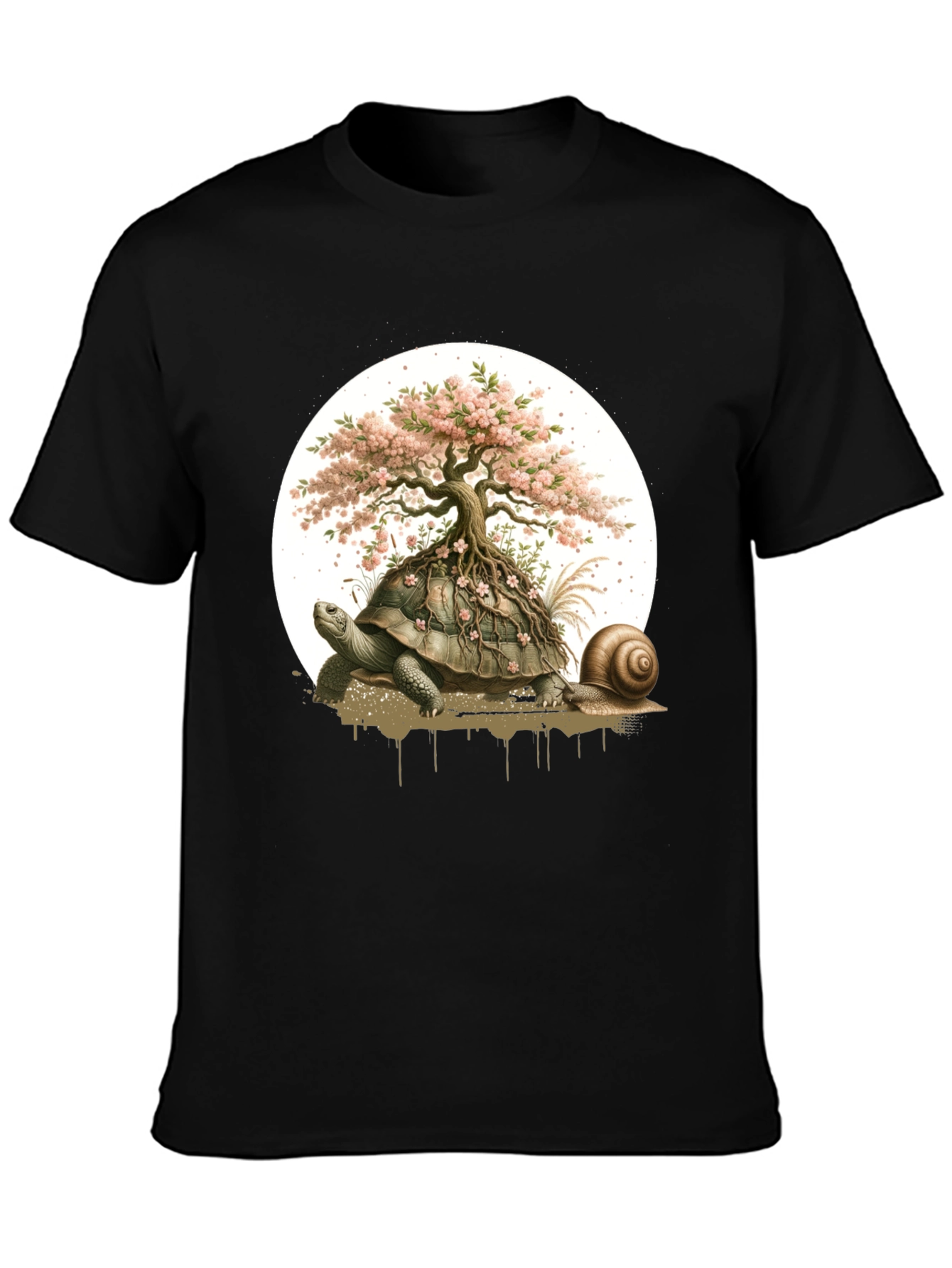 Turtle Bonsai Tree Graphic Tee - Unique Nature Design