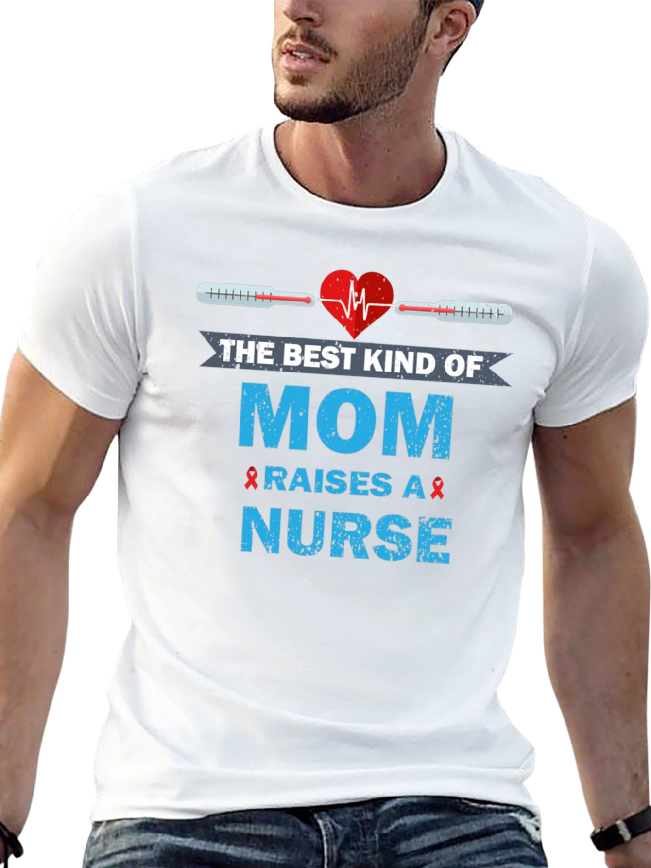 Mom Raises a Nurse T-Shirt - Black Cotton Tee