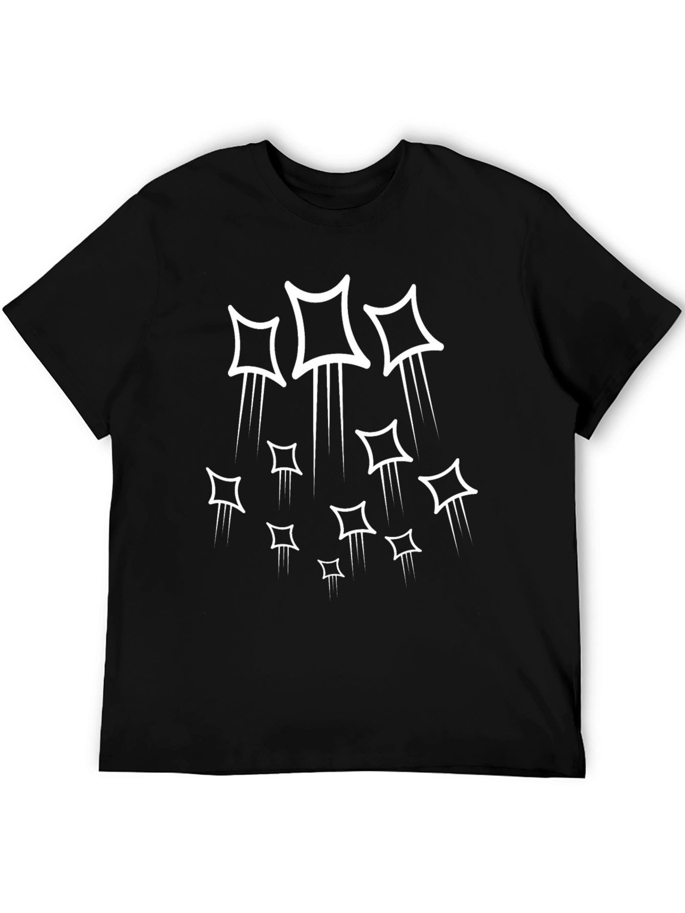 Trendy Black T-Shirt with Abstract Square Design
