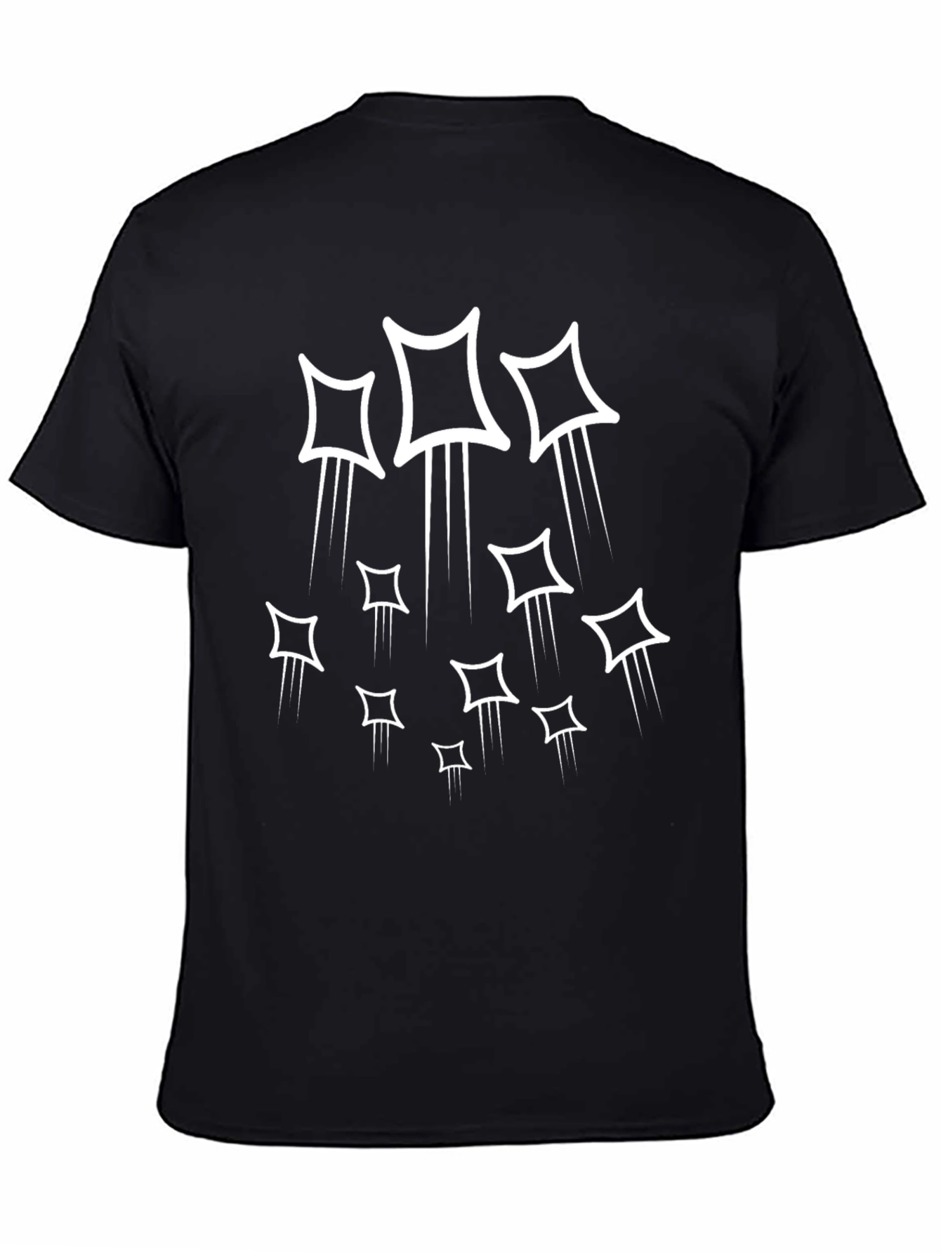 Trendy Black T-Shirt with Abstract Square Design