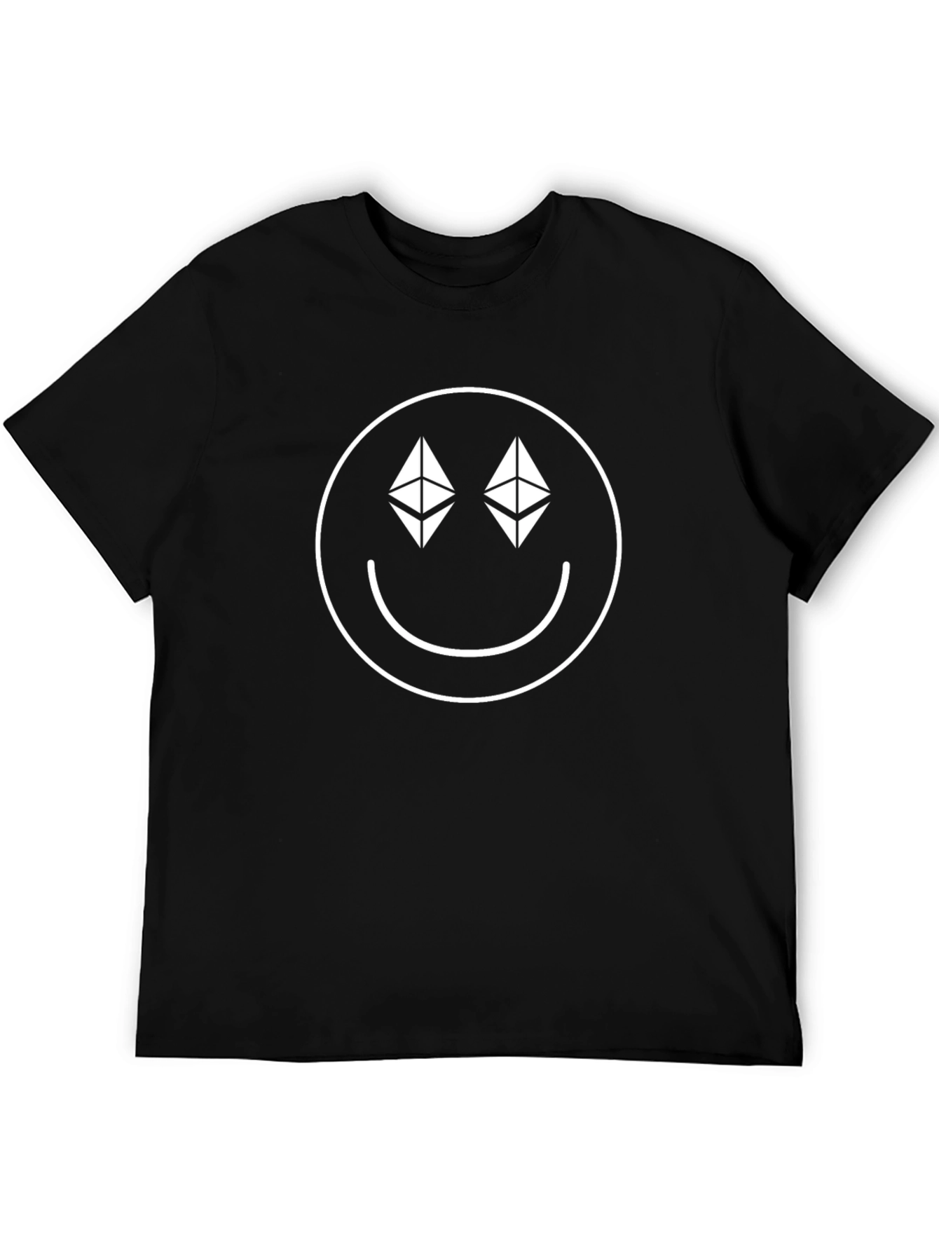Ethereum Smiley Face Black T-Shirt
