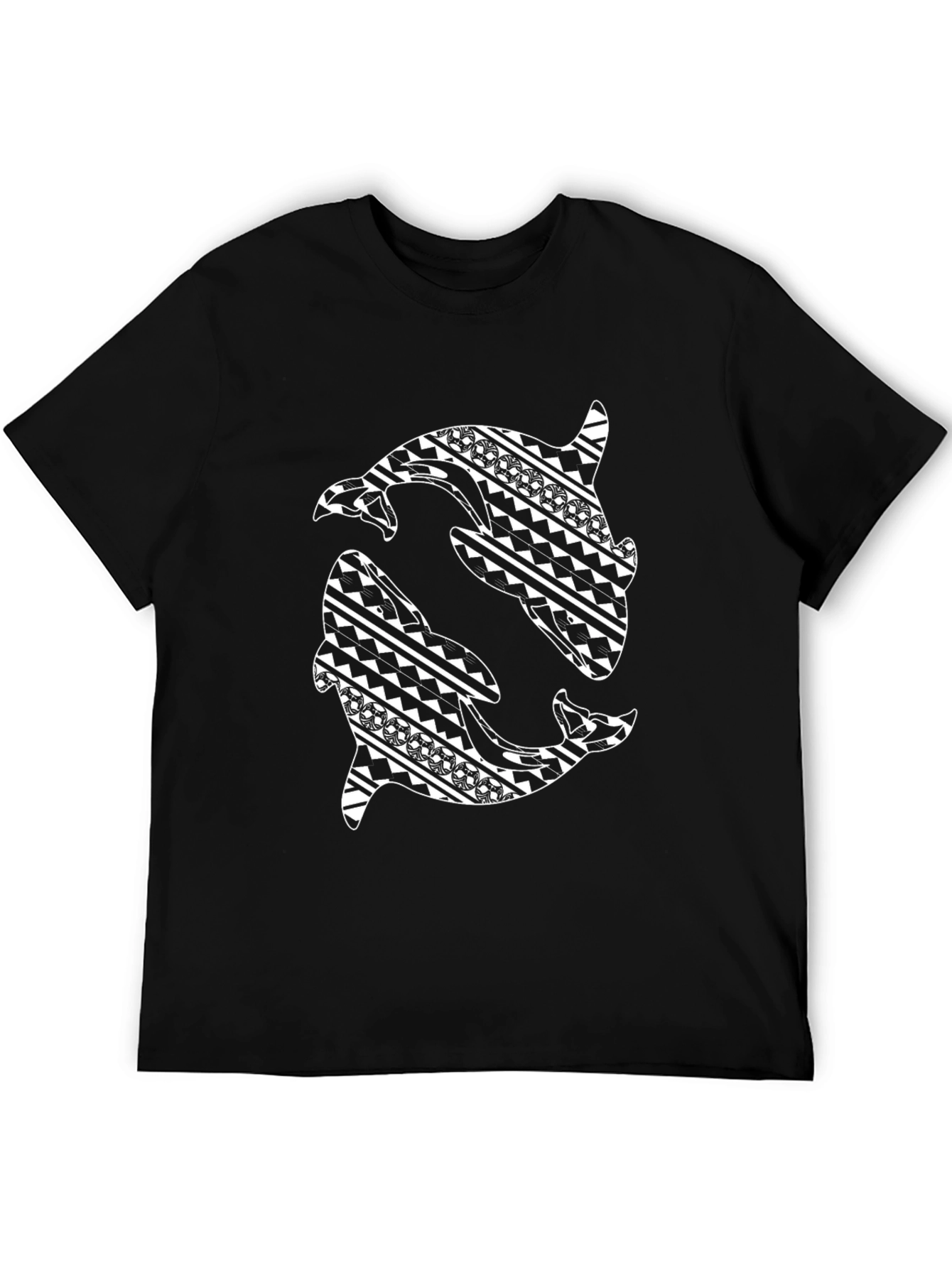 Tribal Orca Design Black T-Shirt