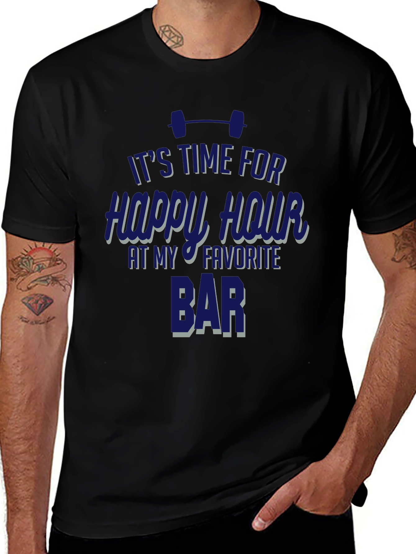 Gym Happy Hour Graphic T-Shirt