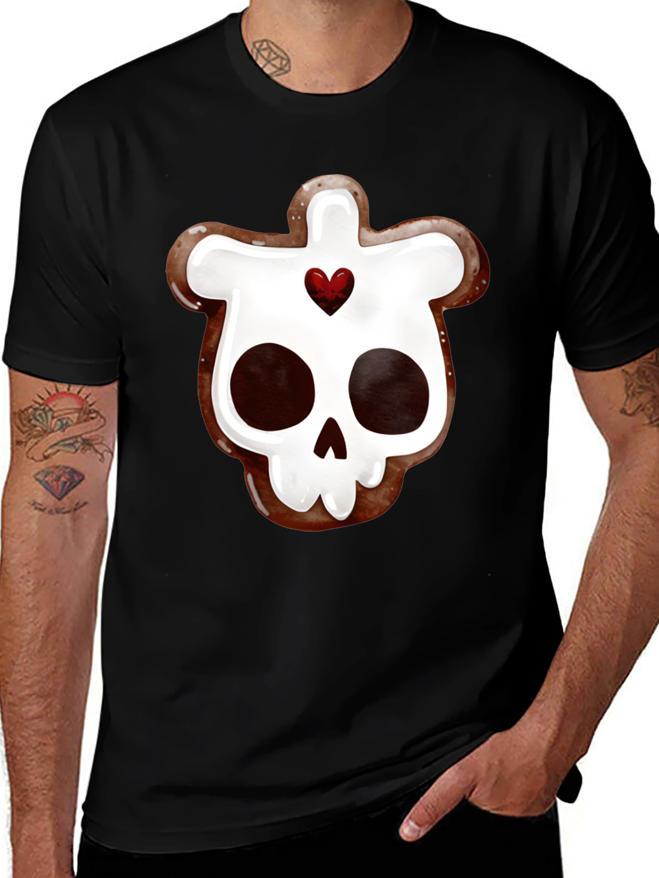 Skull Gingerbread Cookie Graphic Tee