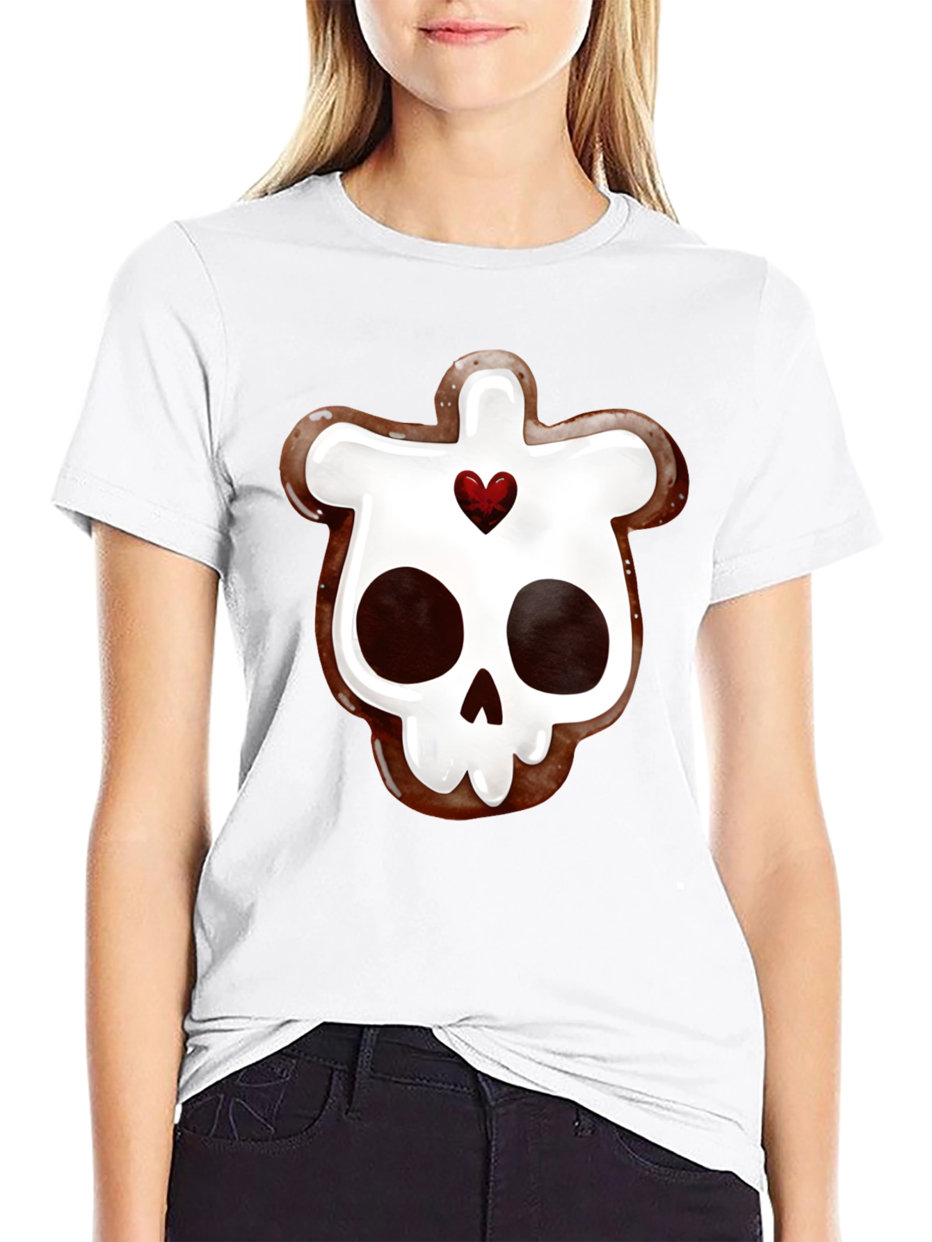 Skull Gingerbread Cookie Graphic Tee