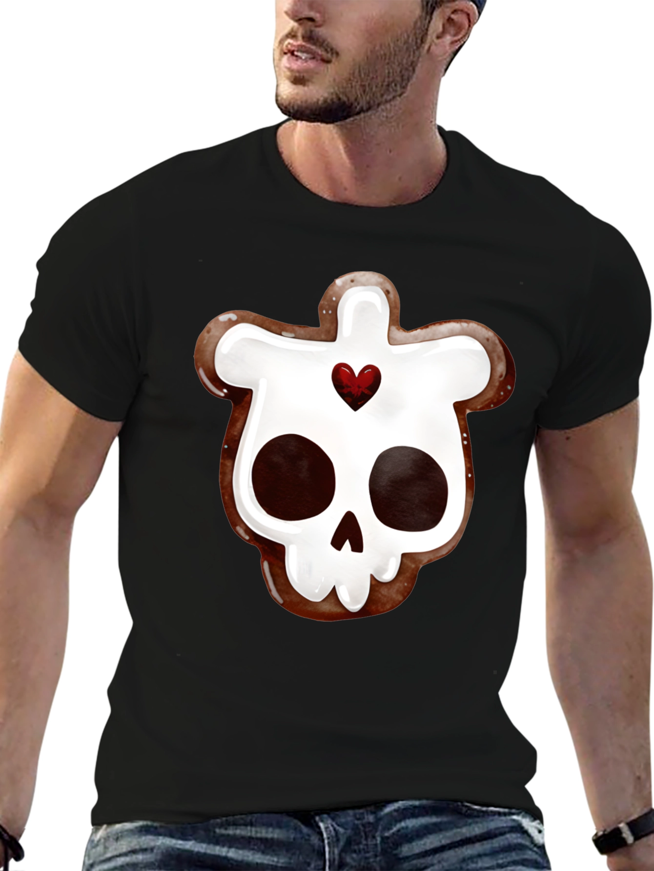 Skull Gingerbread Cookie Graphic Tee