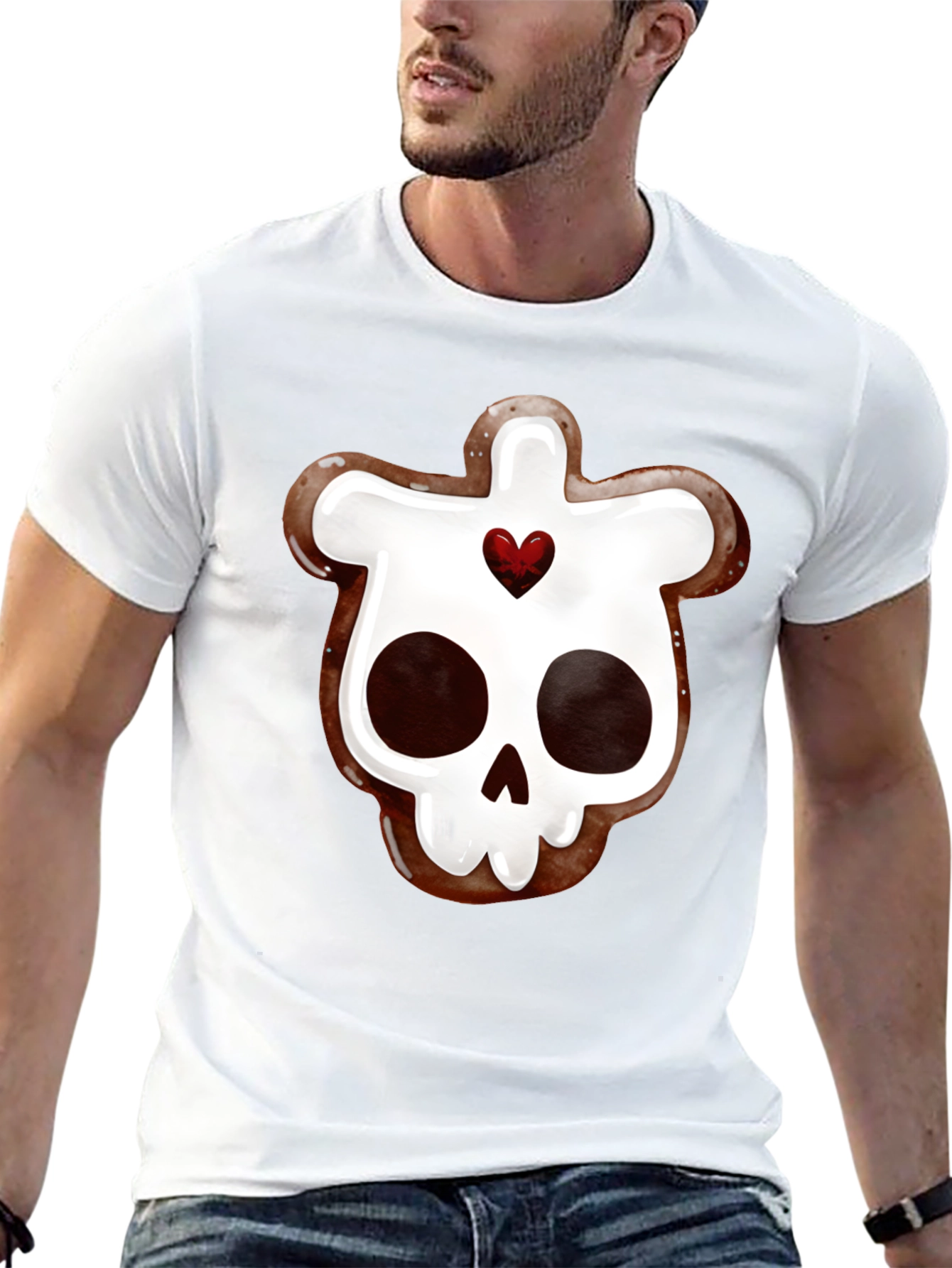 Skull Gingerbread Cookie Graphic Tee