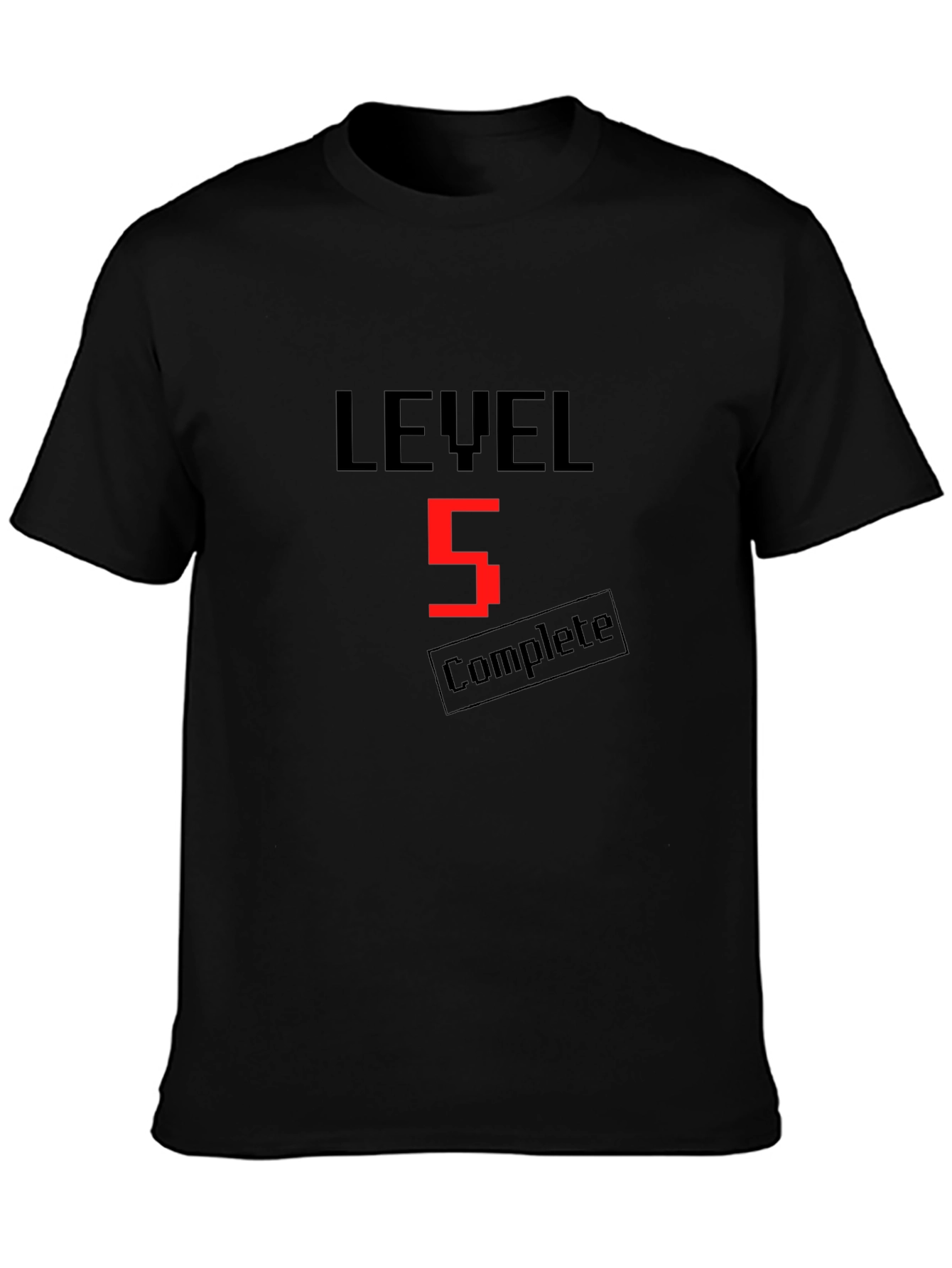 Level 5 Complete Black T-Shirt - Gamer Apparel