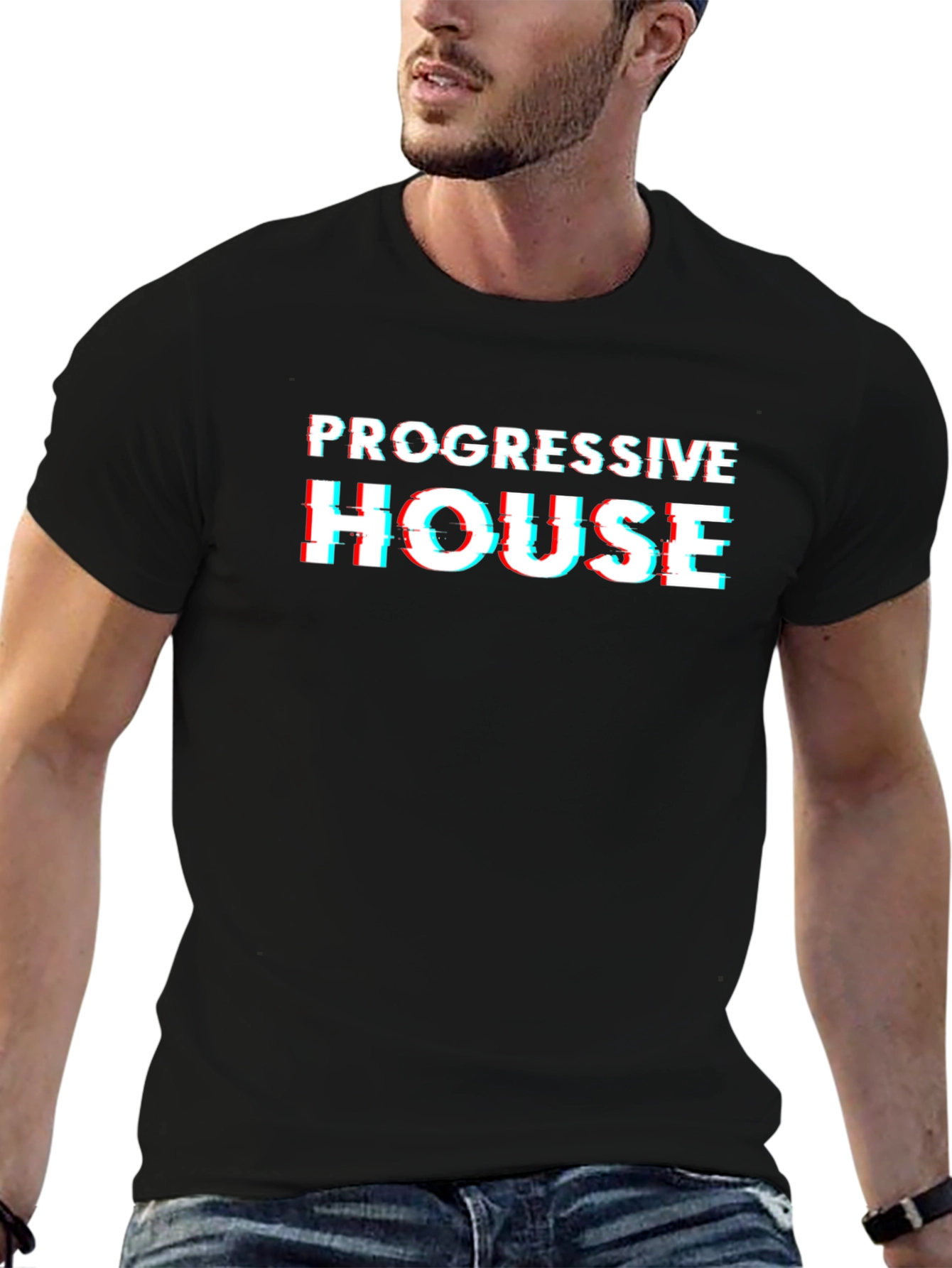 Progressive House Glitch Tee - Black