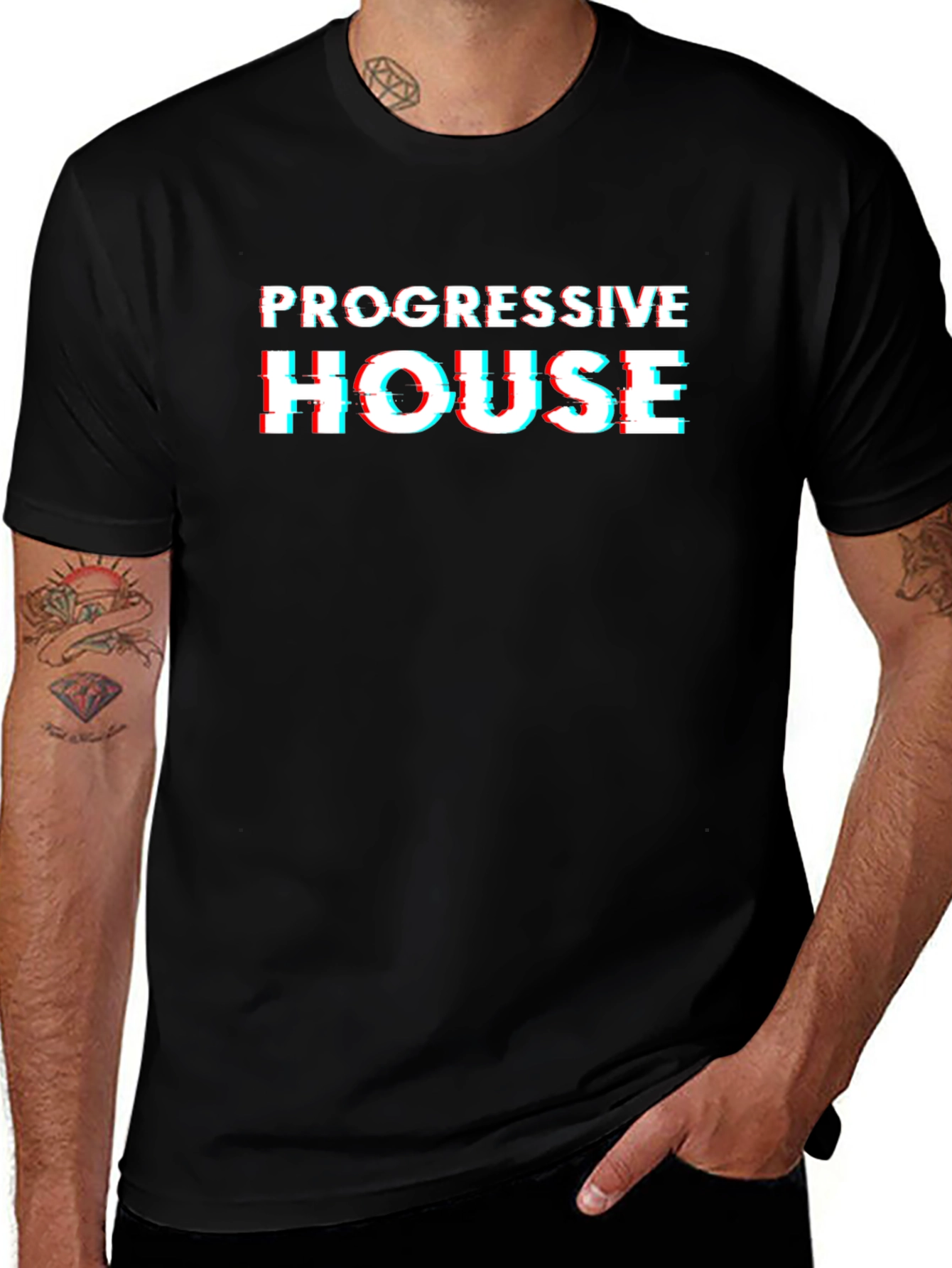 Progressive House Glitch Tee - Black