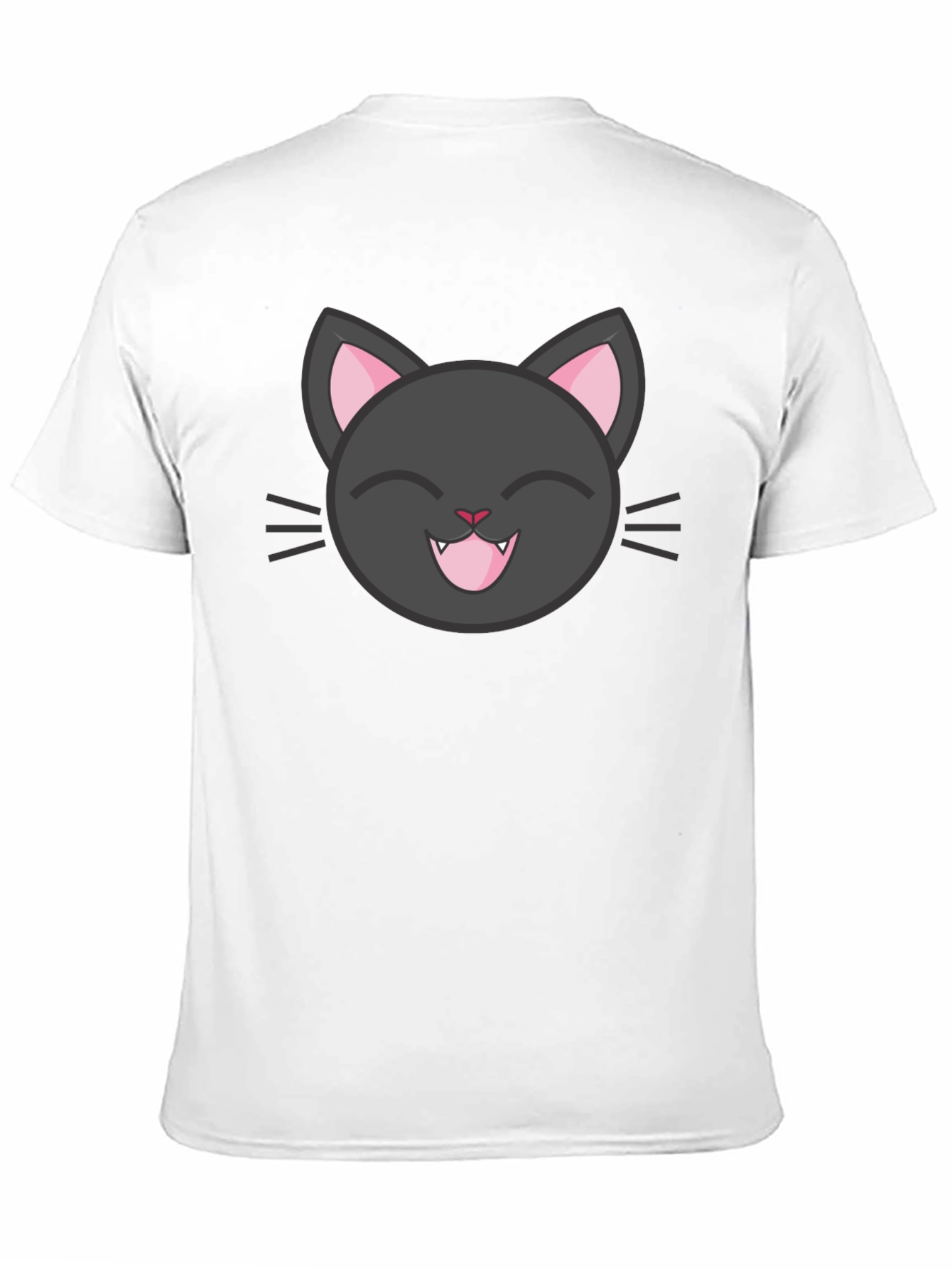 Cute Black Cat Tee - Smiling Feline Graphic T-Shirt