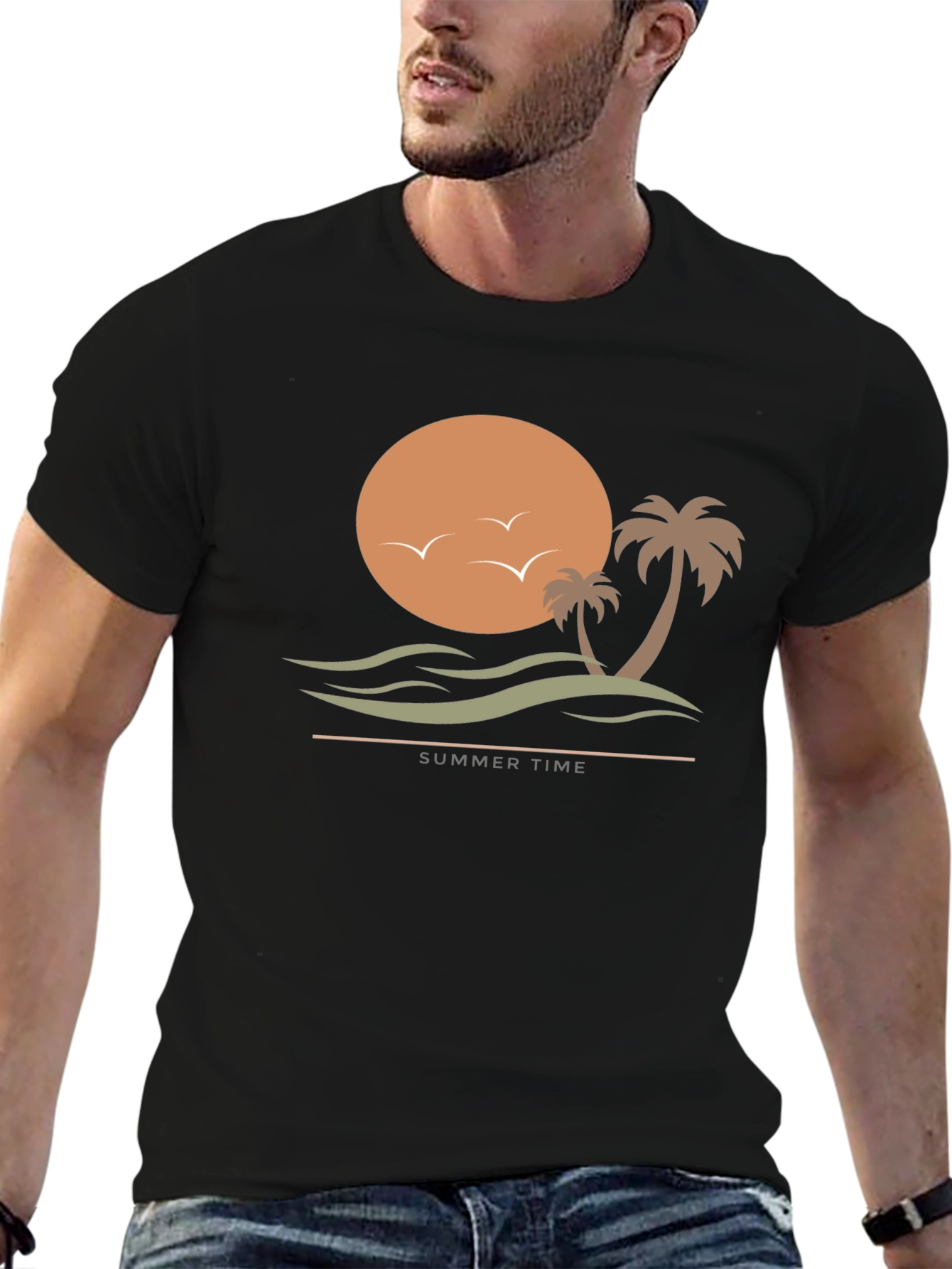 Summer Time Graphic Tee - Black T-Shirt