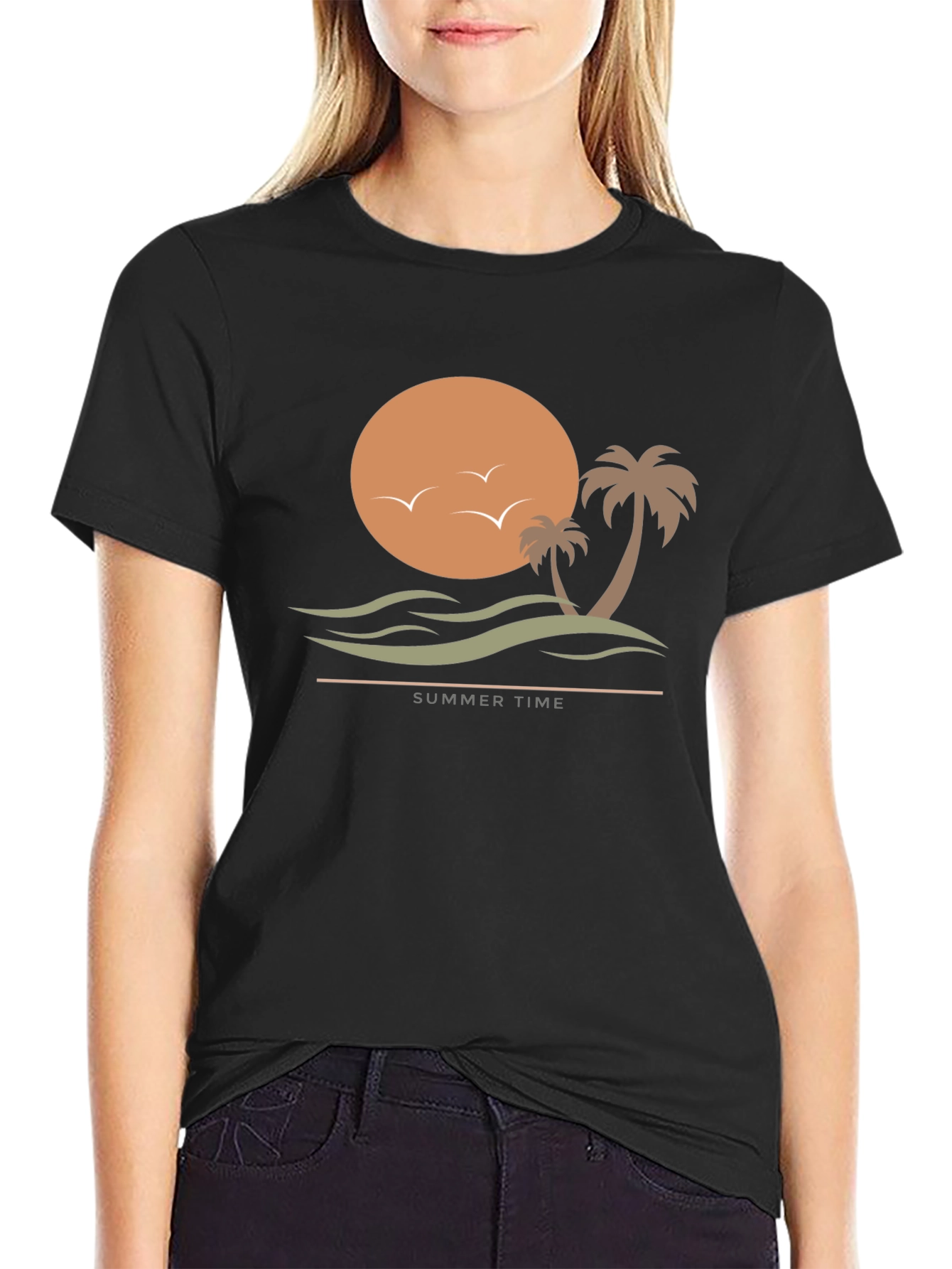 Summer Time Graphic Tee - Black T-Shirt