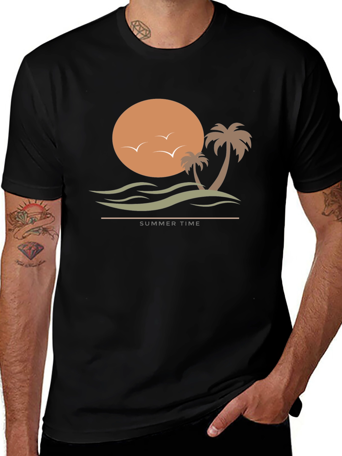 Summer Time Graphic Tee - Black T-Shirt