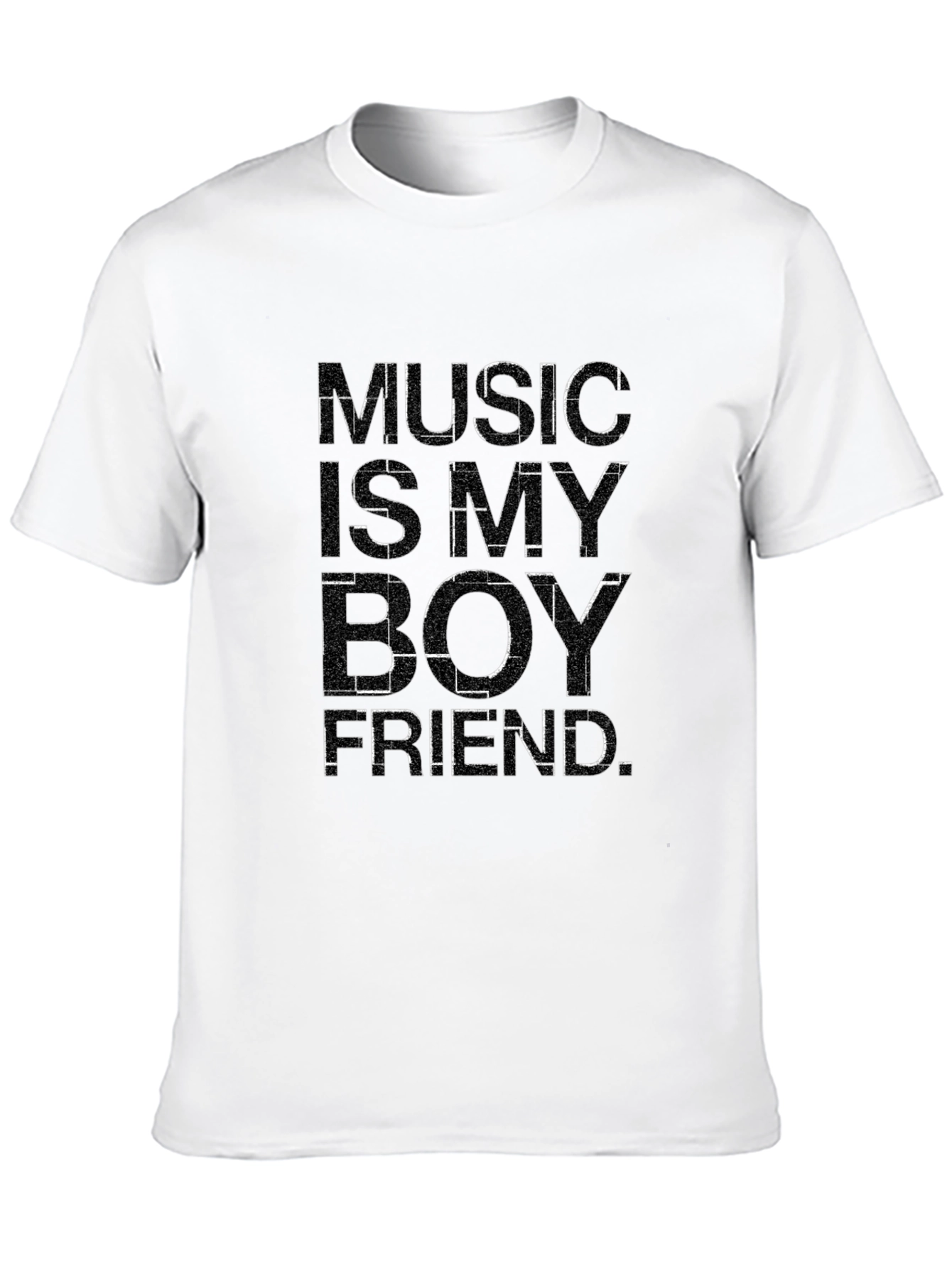 Music Is My Boyfriend Black Graphic Tee