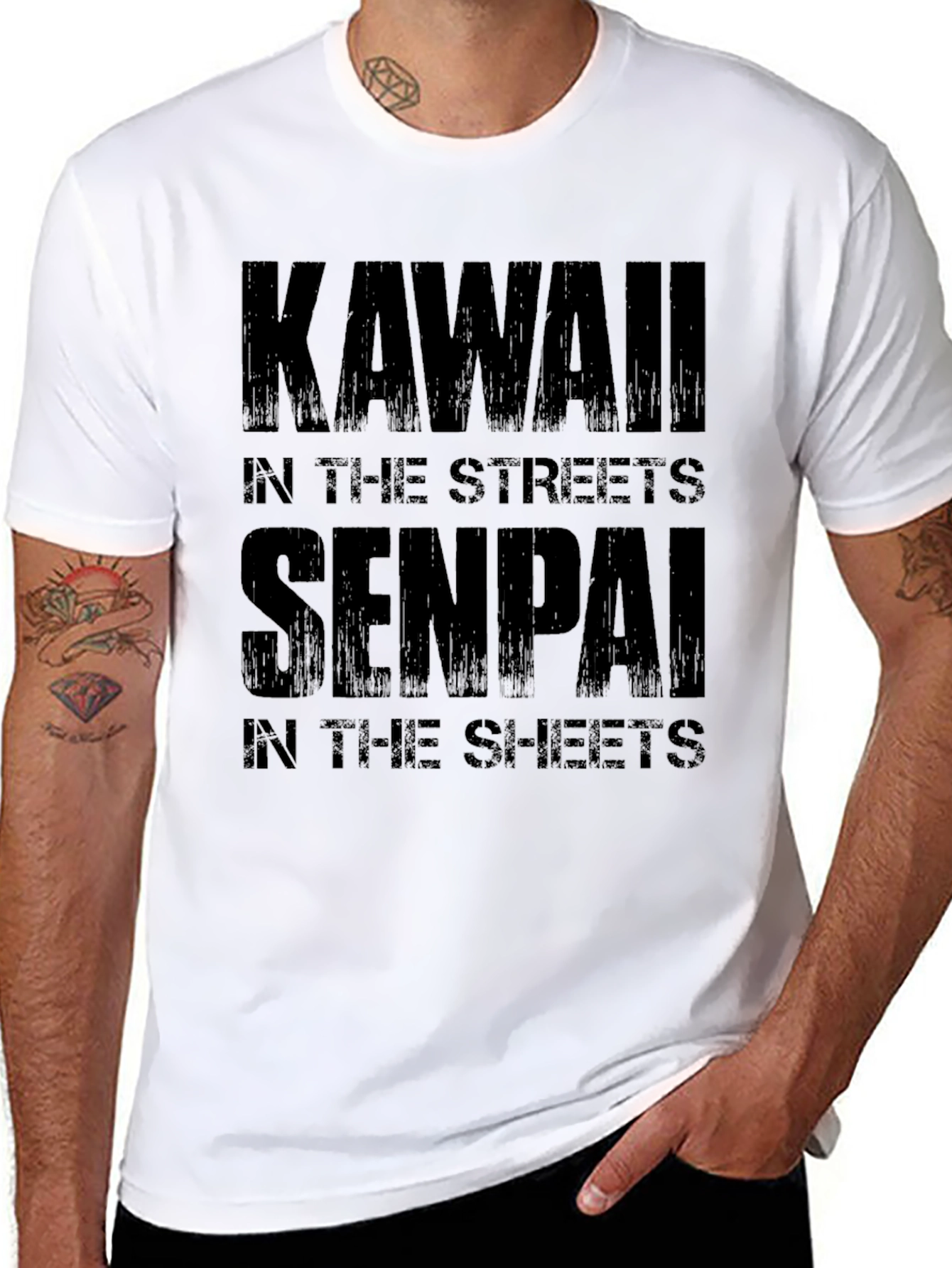 Kawaii Senpai Black T-Shirt Funny Anime Graphic Tee