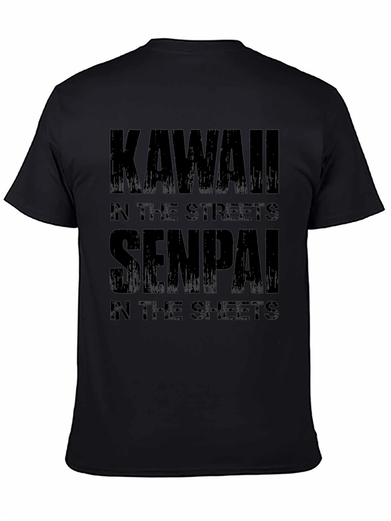 Kawaii Senpai Black T-Shirt Funny Anime Graphic Tee