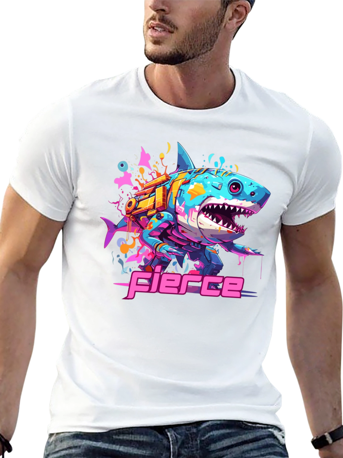Fierce Cyberpunk Shark T-Shirt
