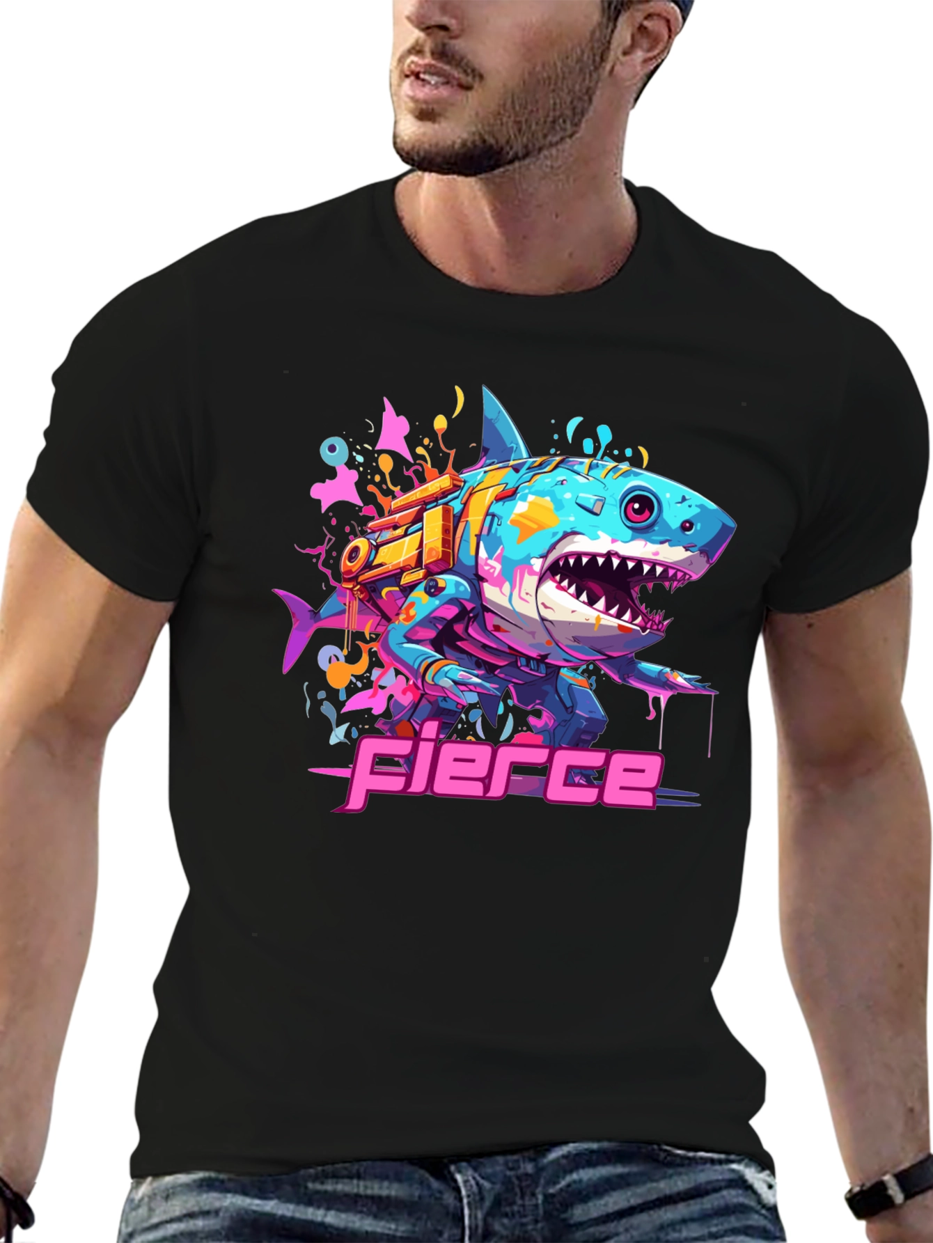 Fierce Cyberpunk Shark T-Shirt