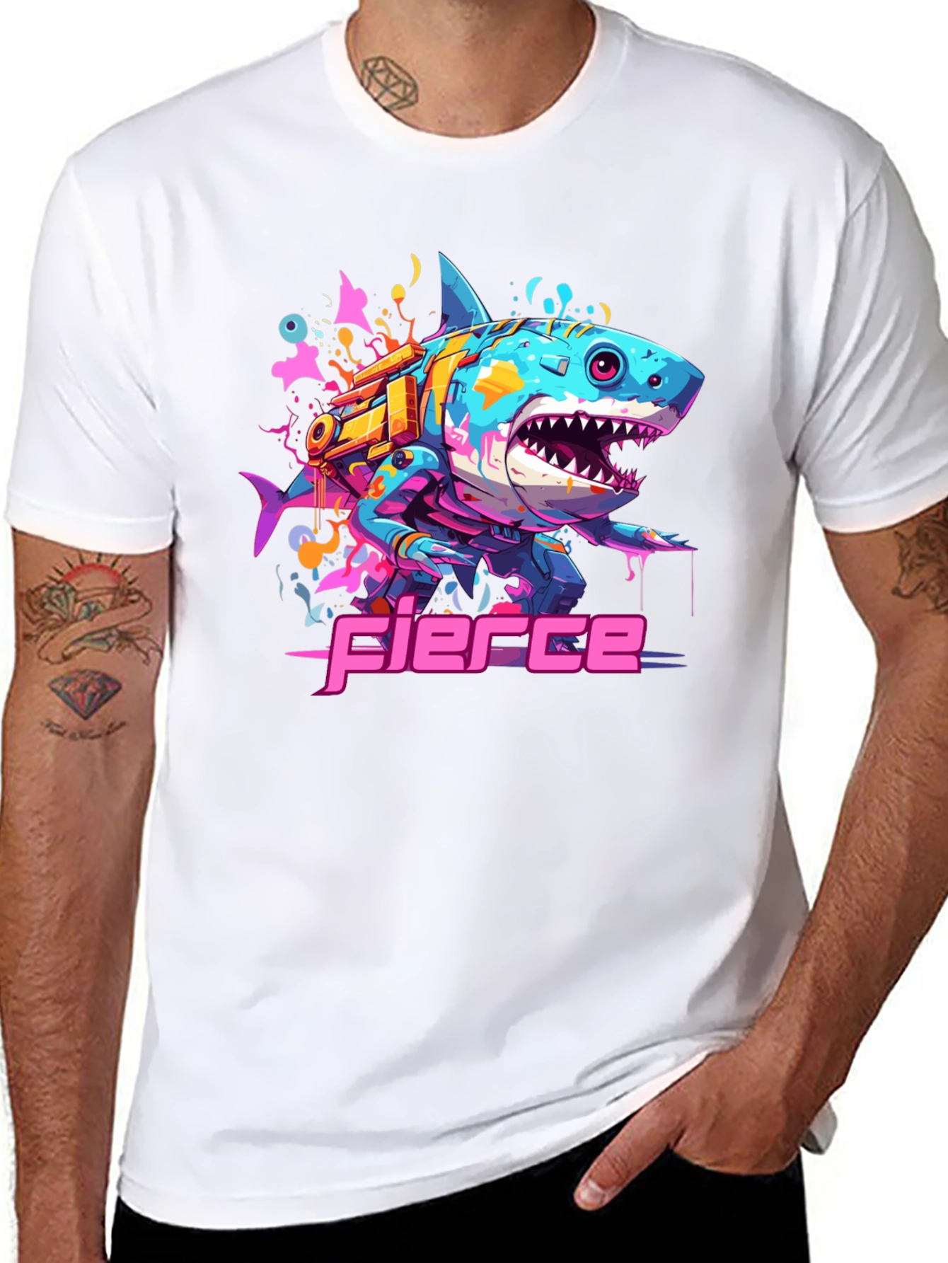 Fierce Cyberpunk Shark T-Shirt