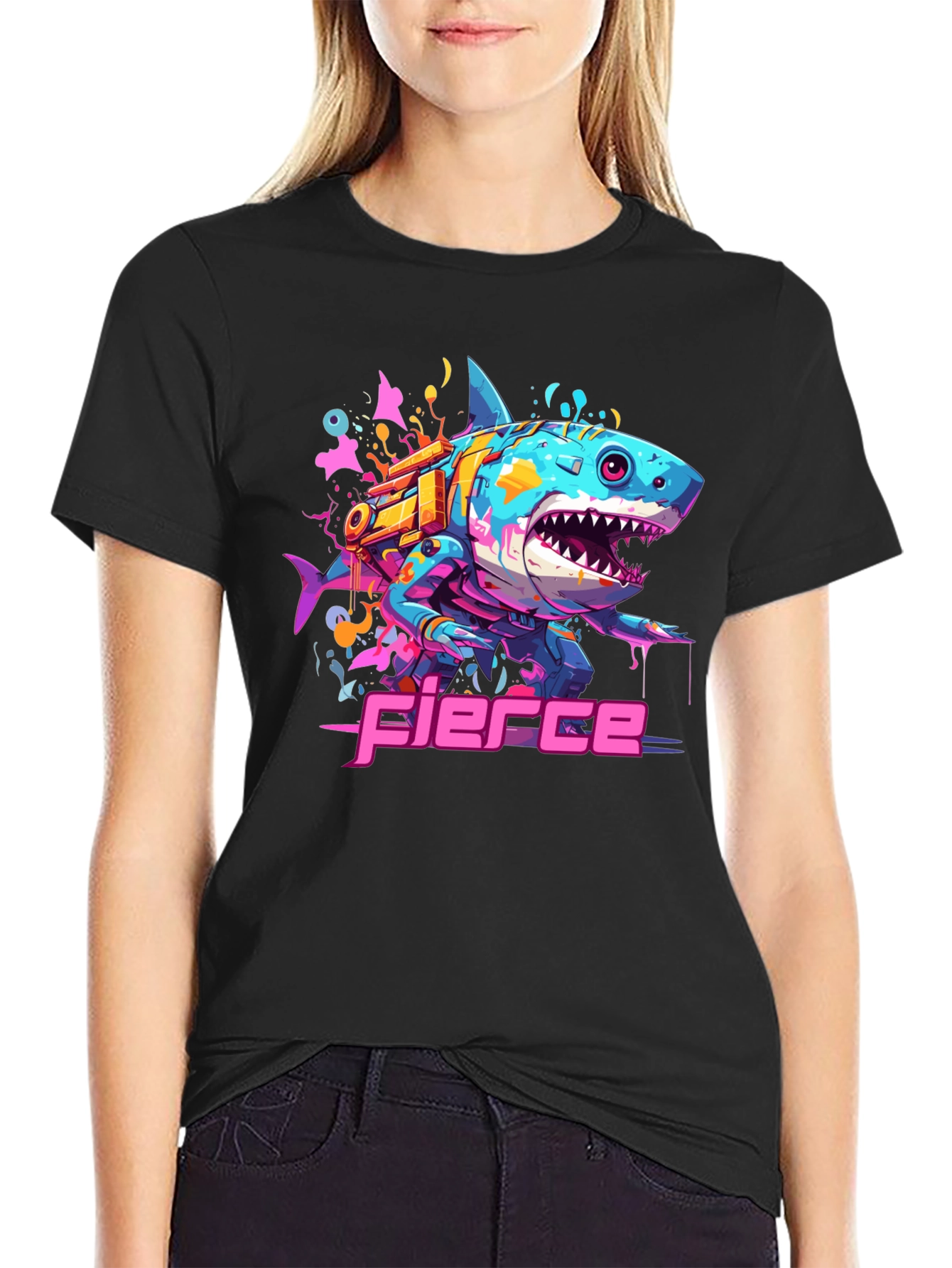 Fierce Cyberpunk Shark T-Shirt